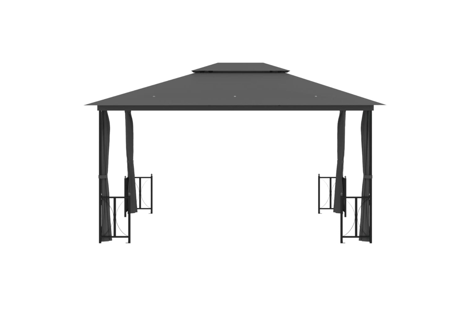 Vidaxl 318544 Gazebo With Sidewalls&double Roofs 3x4 M Anthracite-2