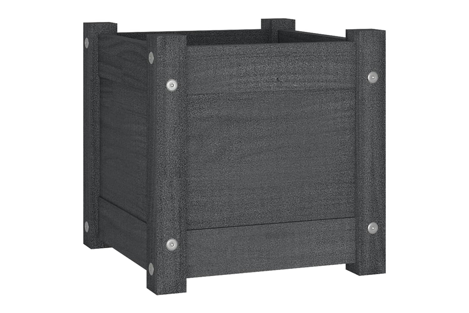 vidaXL 810527 Garden Planters 2 Pcs Grey 31x31x31cm Solid Pinewood-3