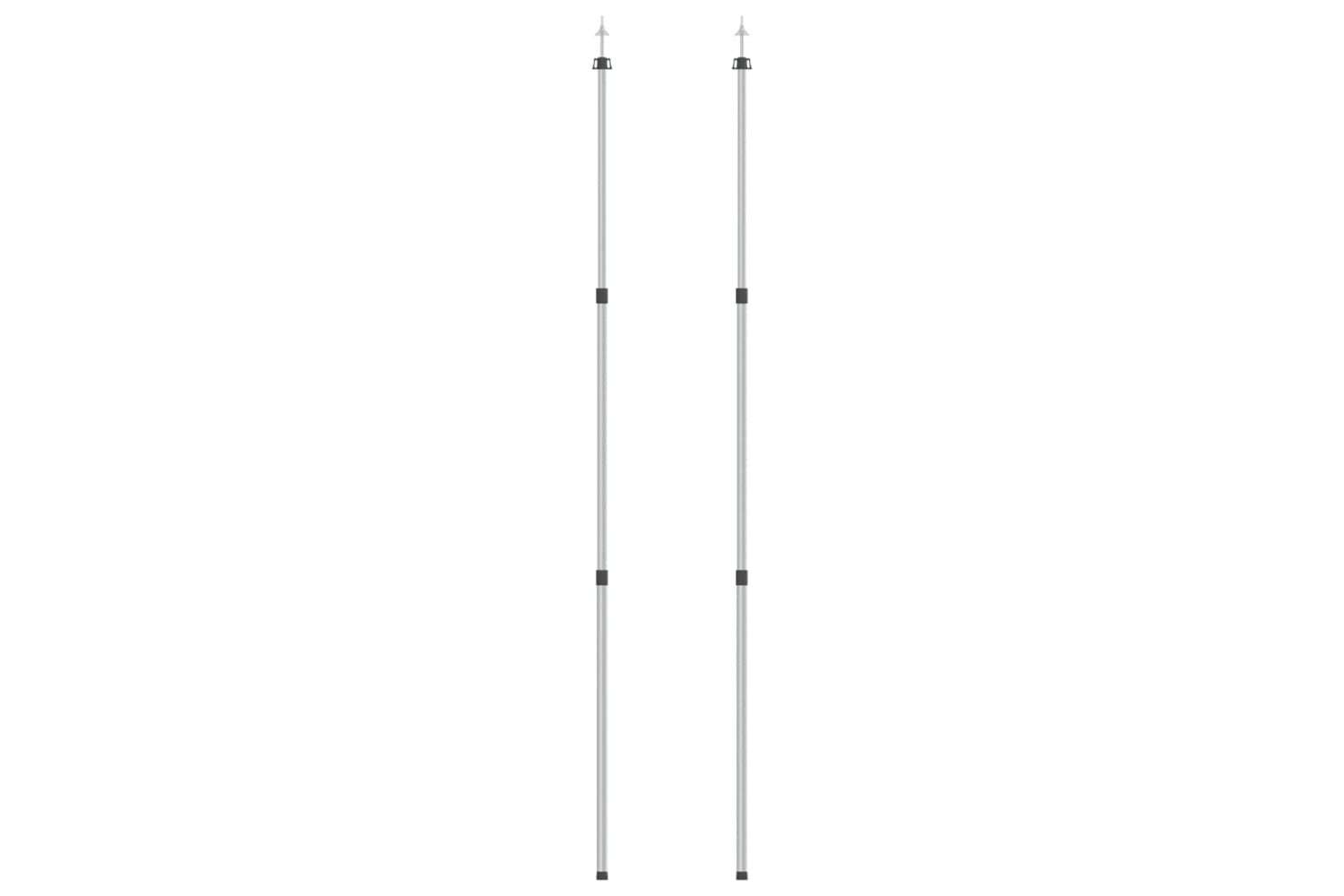 vidaXL 315219 Telescopic Tarp Poles With Length Of 102-260cm 2 Pcs Aluminum-2