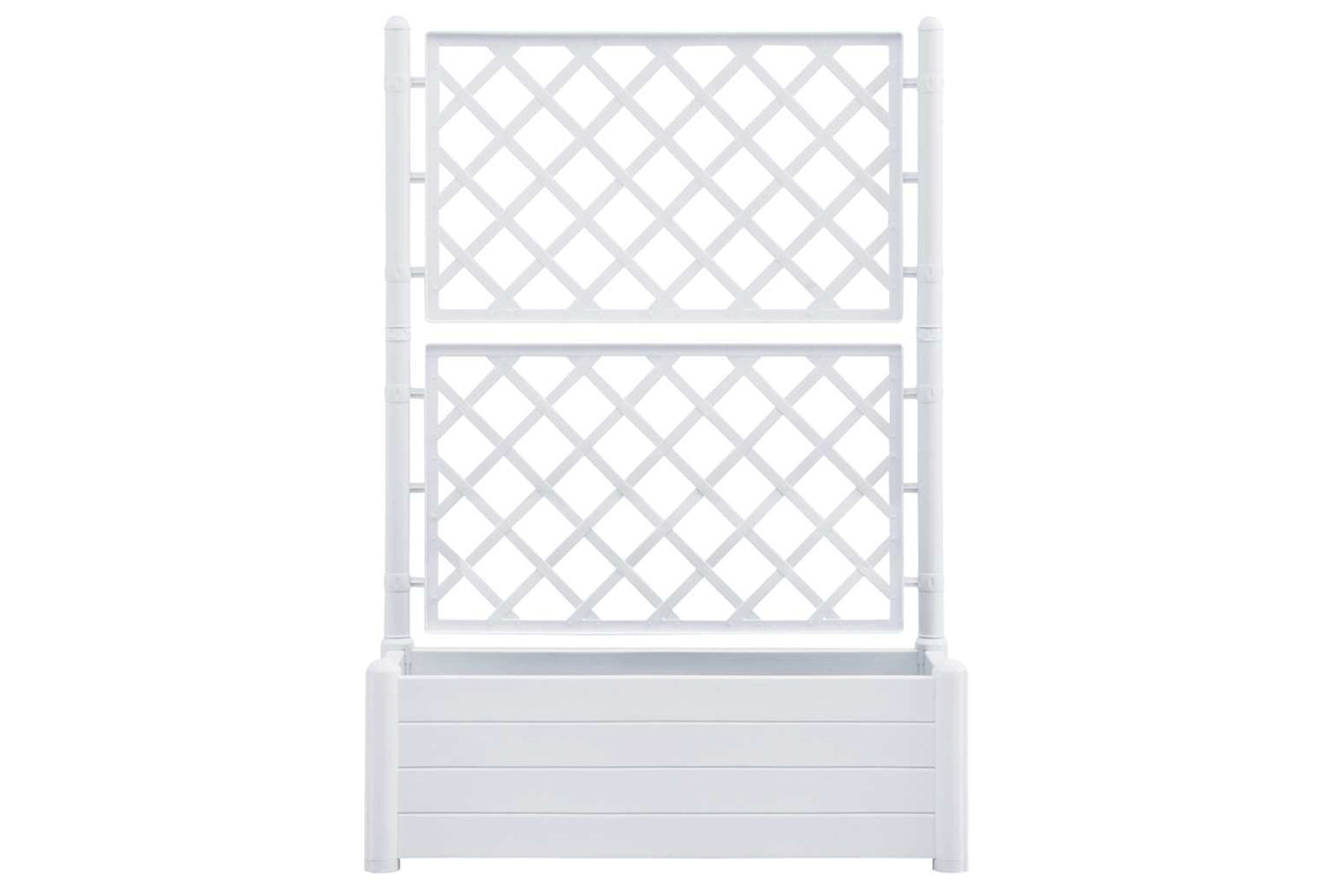vidaXL 313983 Garden Planter With Trellis 100x43x142cm Pp White-3