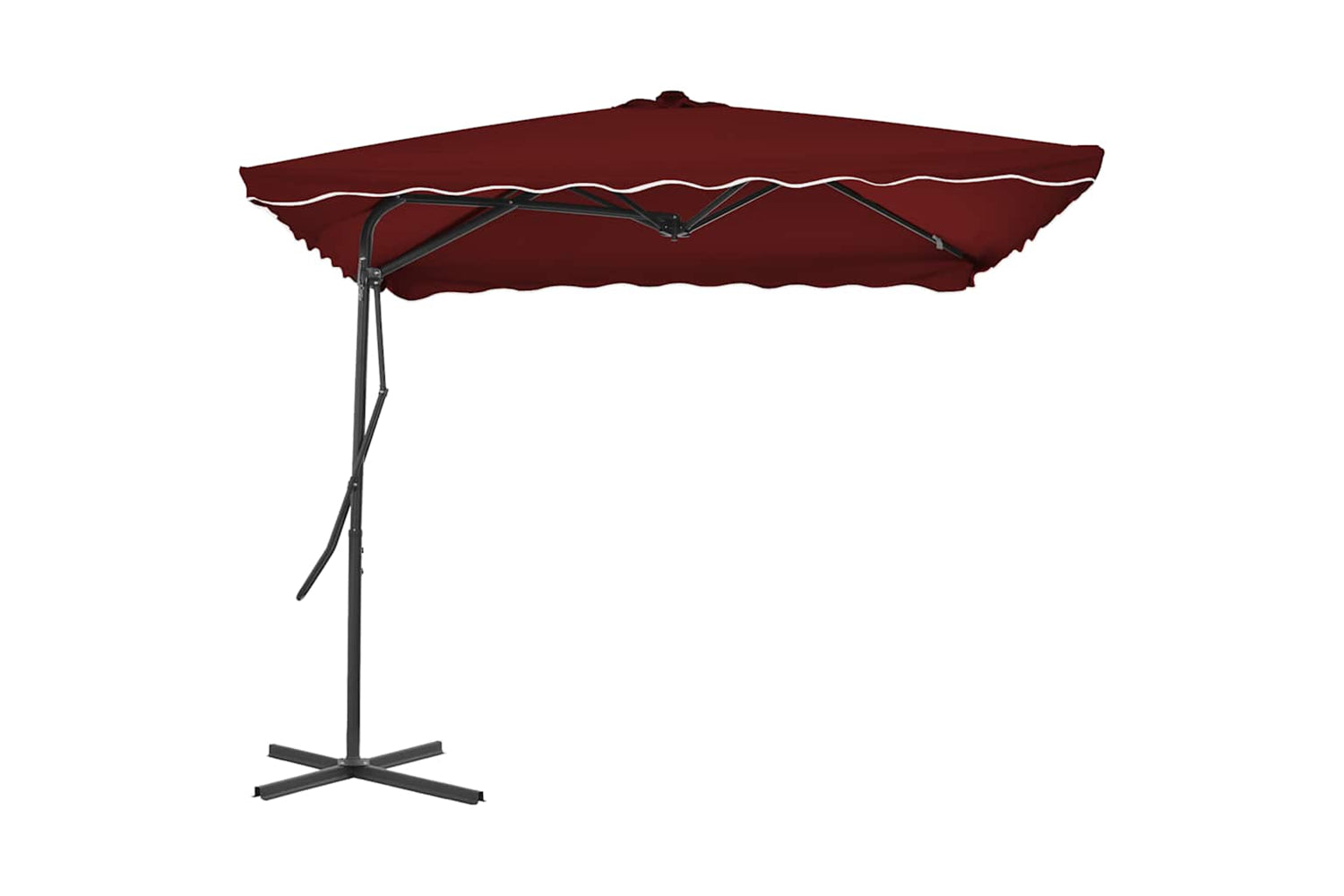 vidaXL 312514 Outdoor Parasol With Steel Pole Bordeaux Red 250x250x230cm-2