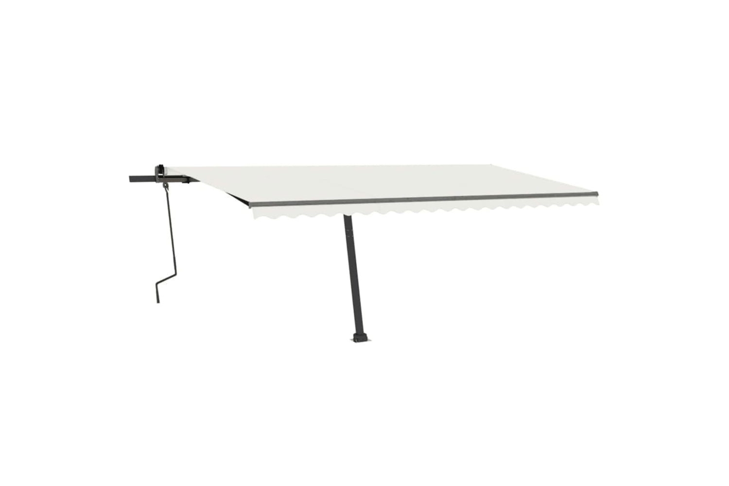 vidaXL 3069777 Freestanding Manual Retractable Awning 500x300cm Cream-3