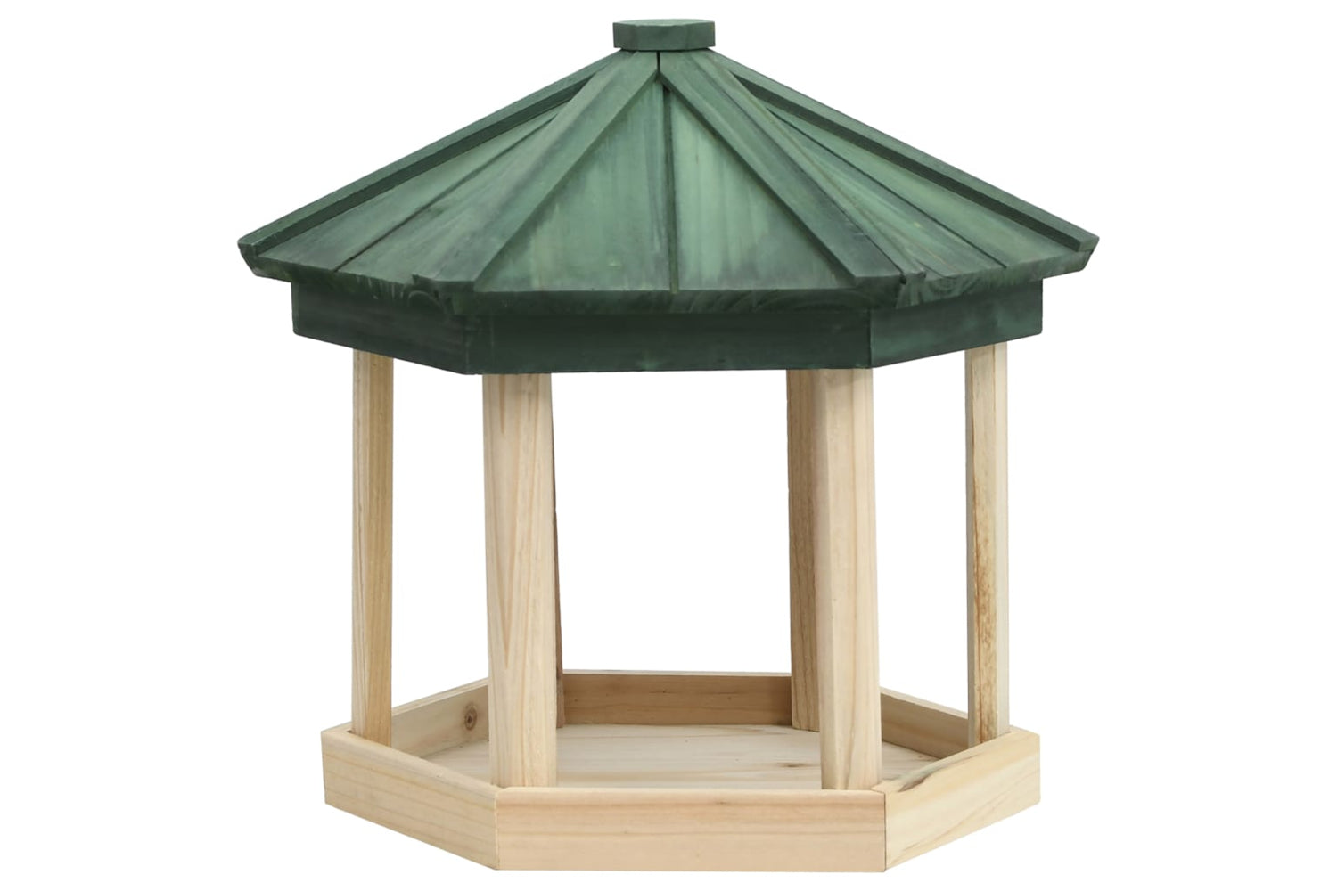 vidaXL 314816 Bird Feeder Octagon Solid Firwood 33x30cm-2