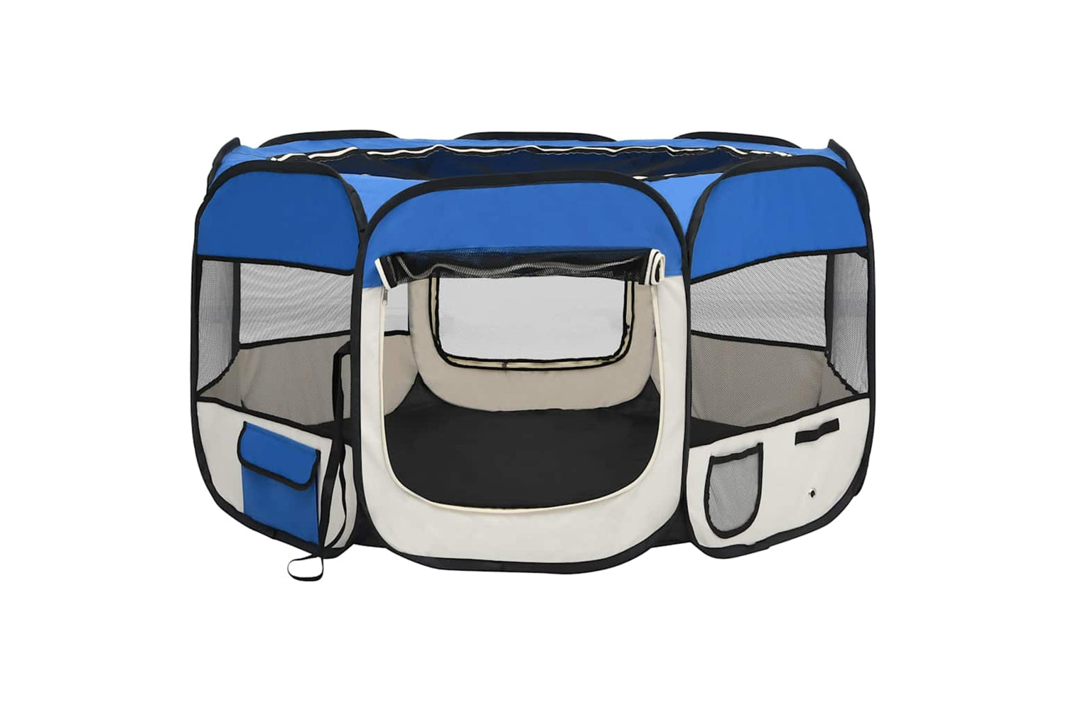Vidaxl Foldable Dog Playpen With Carrying Bag Blue 110x110x58 Cm-2