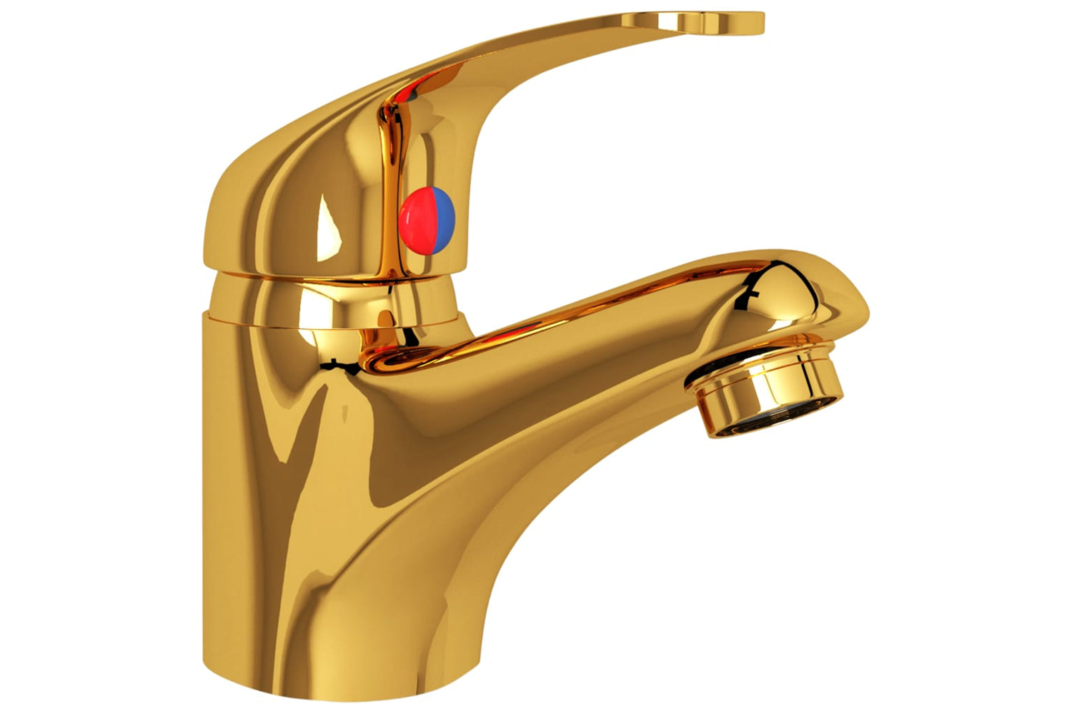 vidaXL 149081 Basin Mixer Tap Gold 13x10cm-2