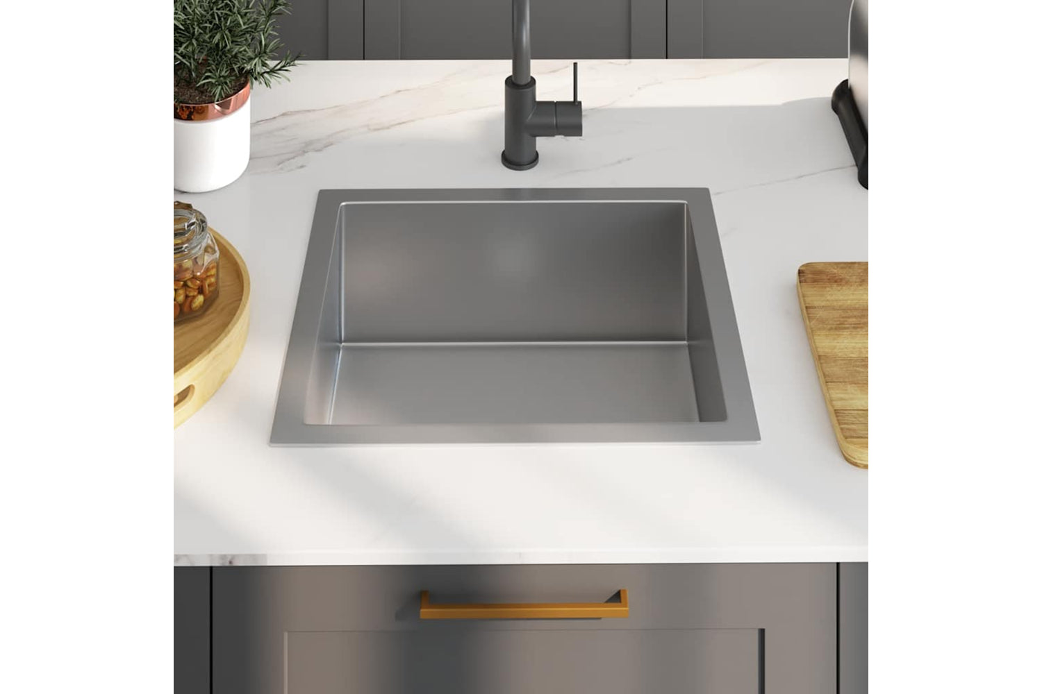 Vidaxl 51502 Handmade Kitchen Sink Stainless Steel-2
