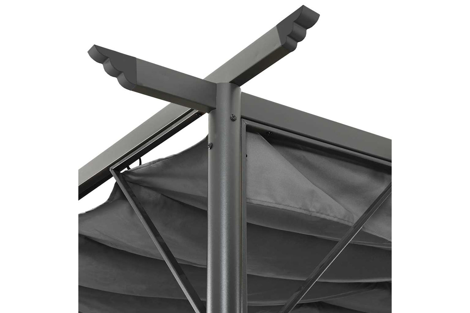 Vidaxl 312226 Pergola With Retractable Roof Anthracite 3x3 M Steel 180 G/mâ²-3