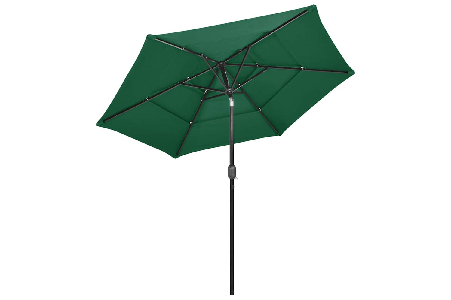 Vidaxl 313861 3-tier Parasol With Aluminium Pole Green 2.5 M-3