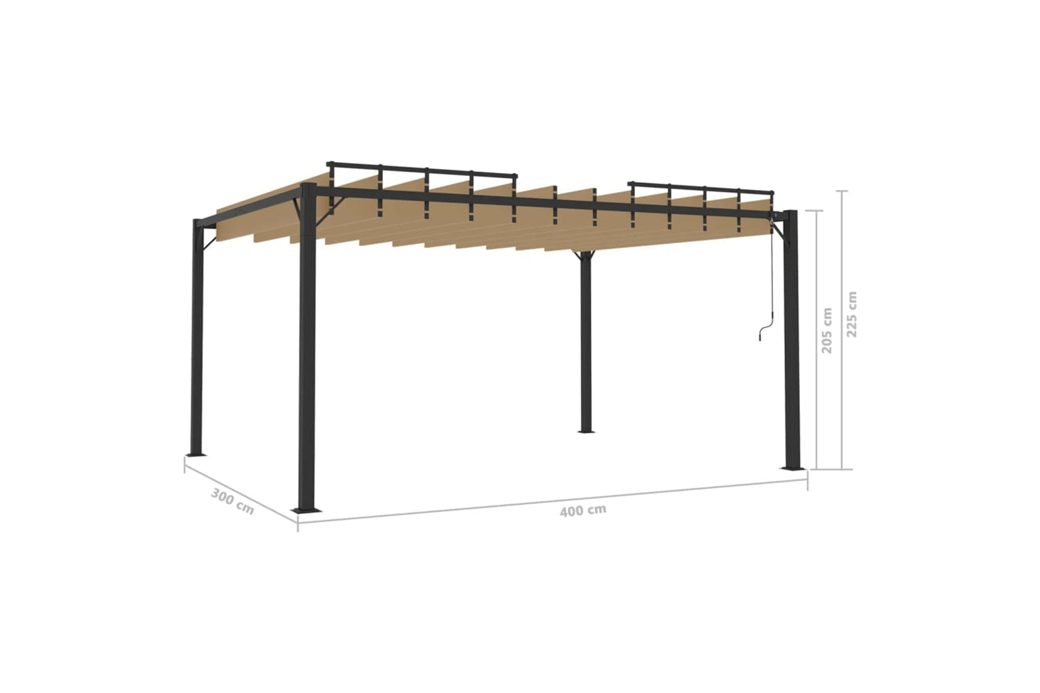 Vidaxl Gazebo With Louvered Roof 3x4 M Taupe Fabric And Aluminium-7