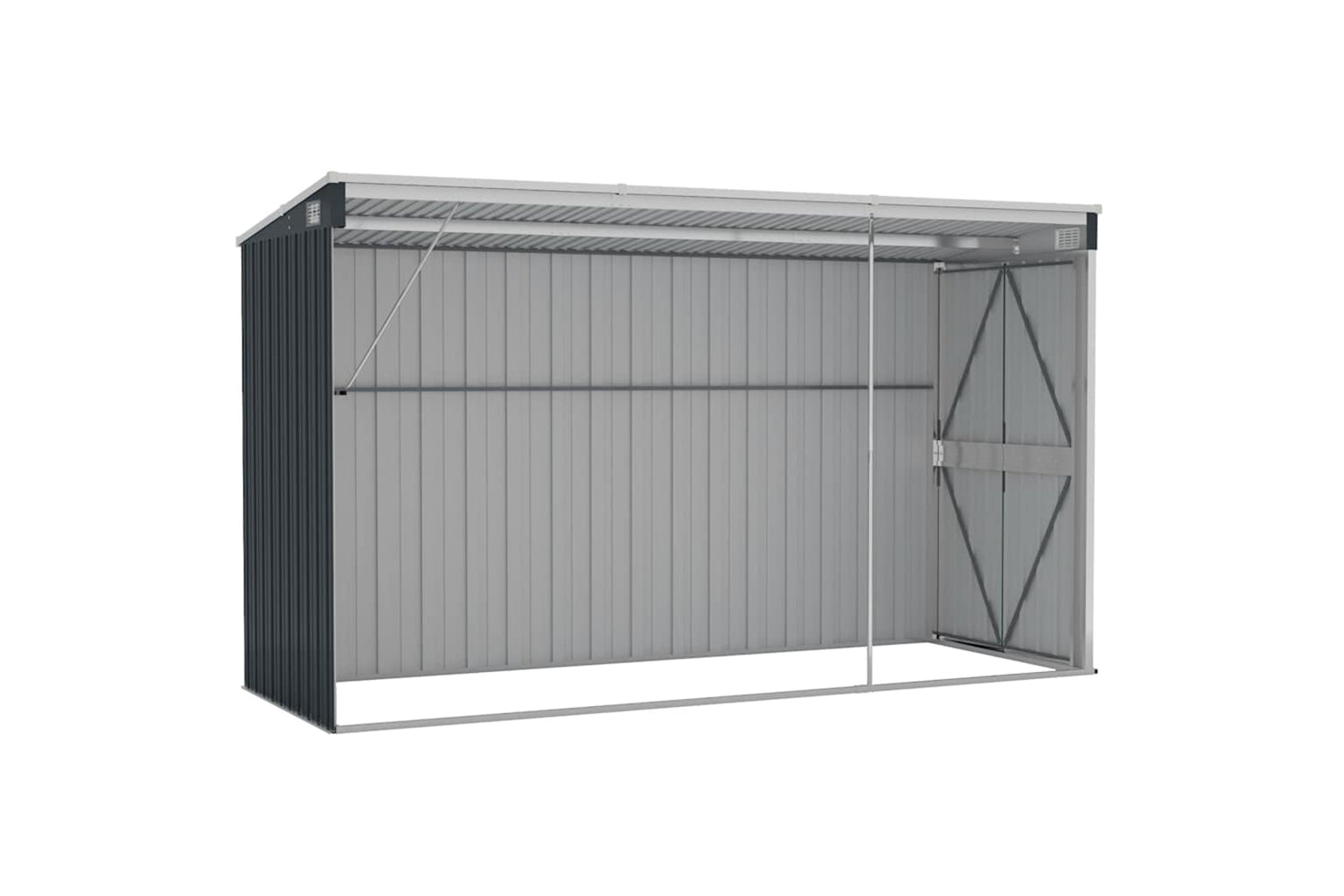 vidaXL 316227 Wall-mounted Garden Shed Anthracite 118x288x178cm Steel-5
