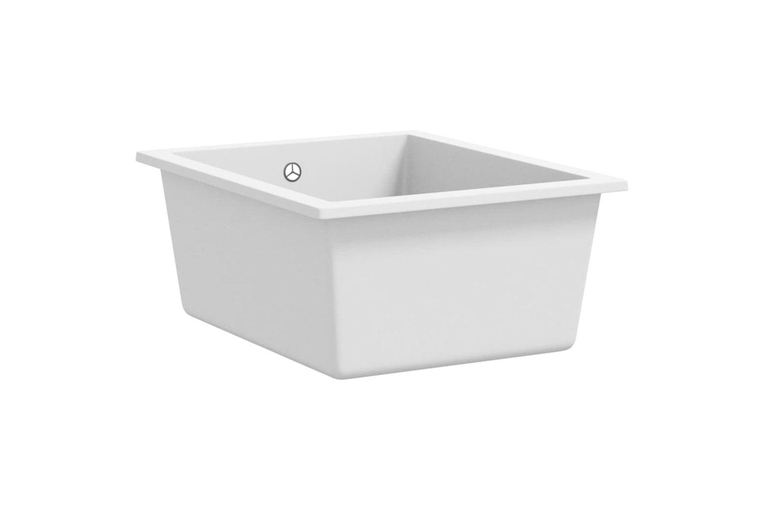 Vidaxl Kitchen Sink With Overflow Hole White Granite-2