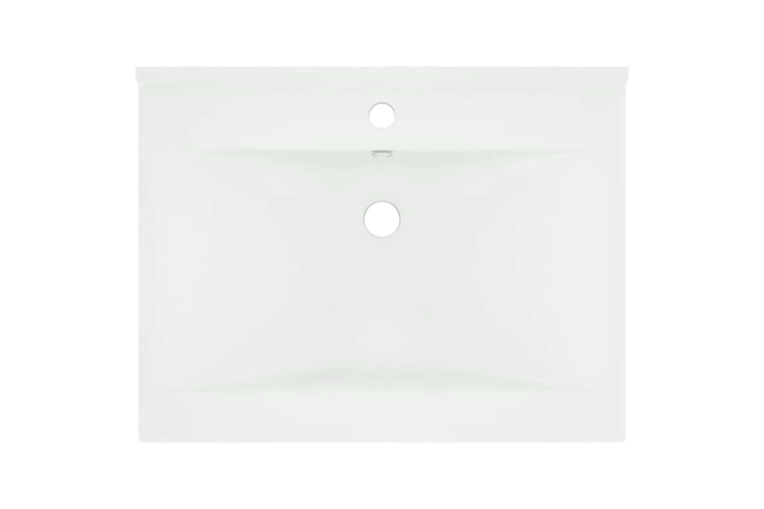 vidaXL 147020 Luxury Basin With Faucet Hole Matt White 60x46cm Ceramic-2