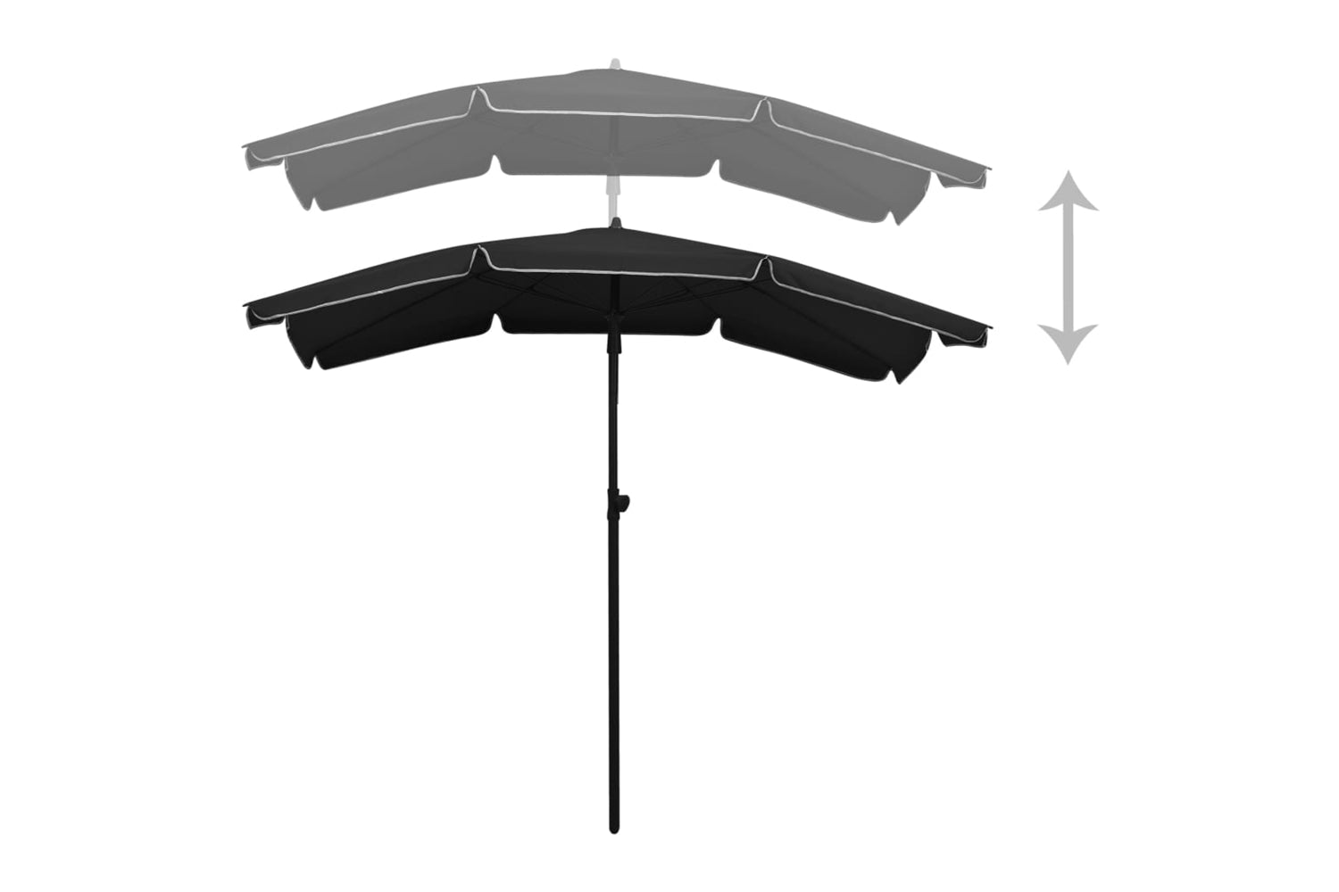 vidaXL 315557 Garden Parasol With Pole 200x130cm Black-4