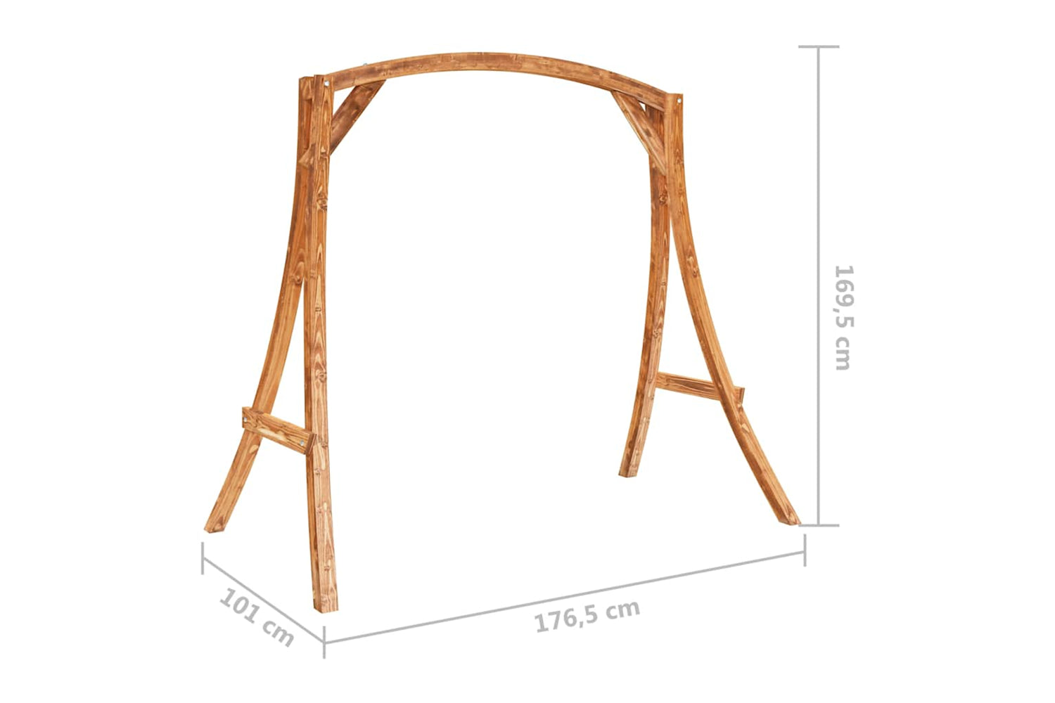 Vidaxl 313934 Swing Frame Solid Bent Wood With Teak Finish-4