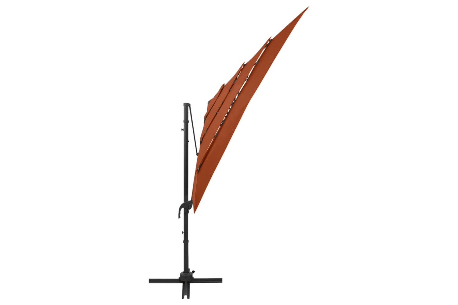 vidaXL 313825 4-tier Parasol With Aluminium Pole Terracotta 250x250cm-4