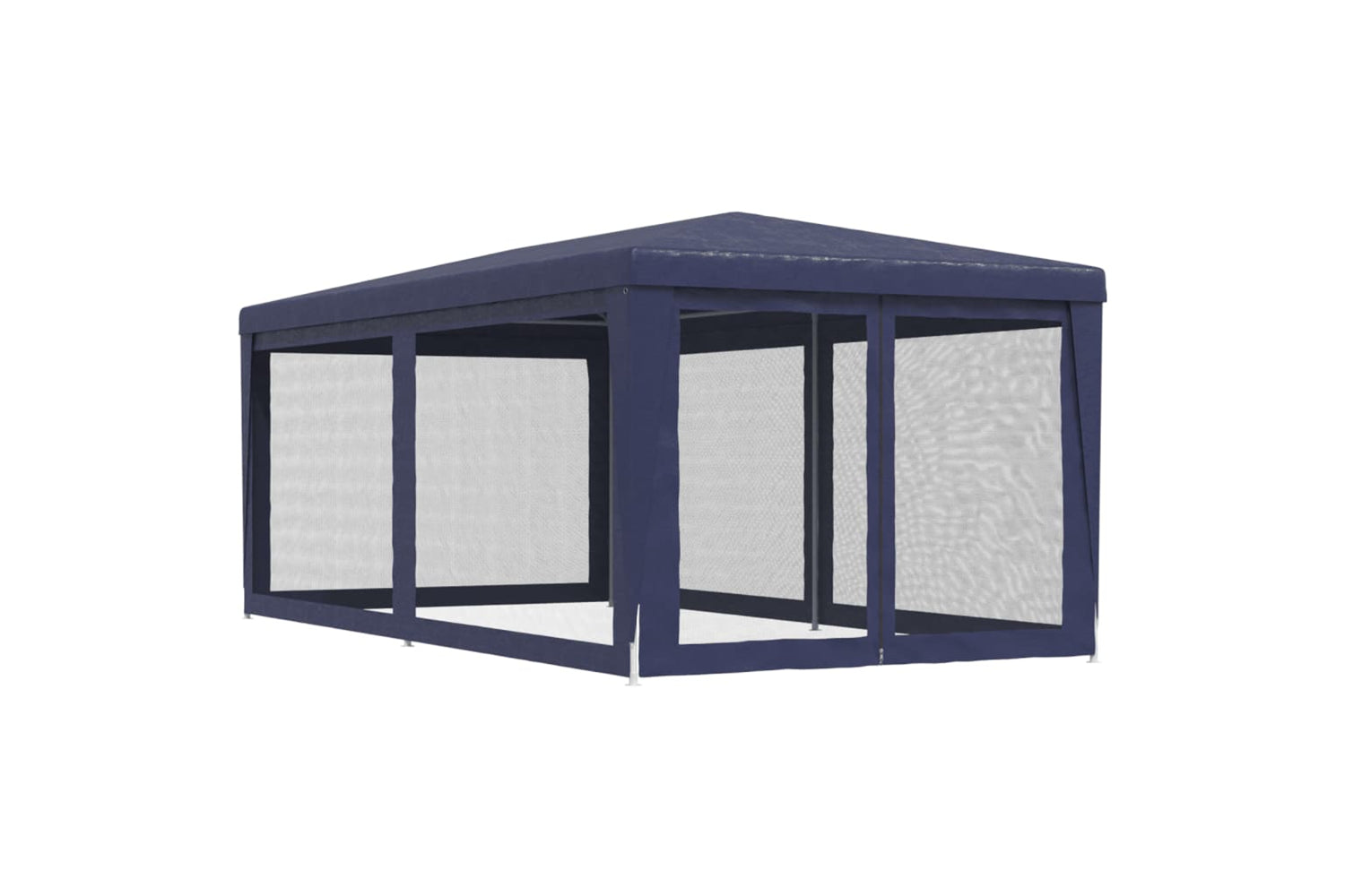 Vidaxl 319237 Party Tent With 6 Mesh Sidewalls Blue 3x6 M Hdpe-4