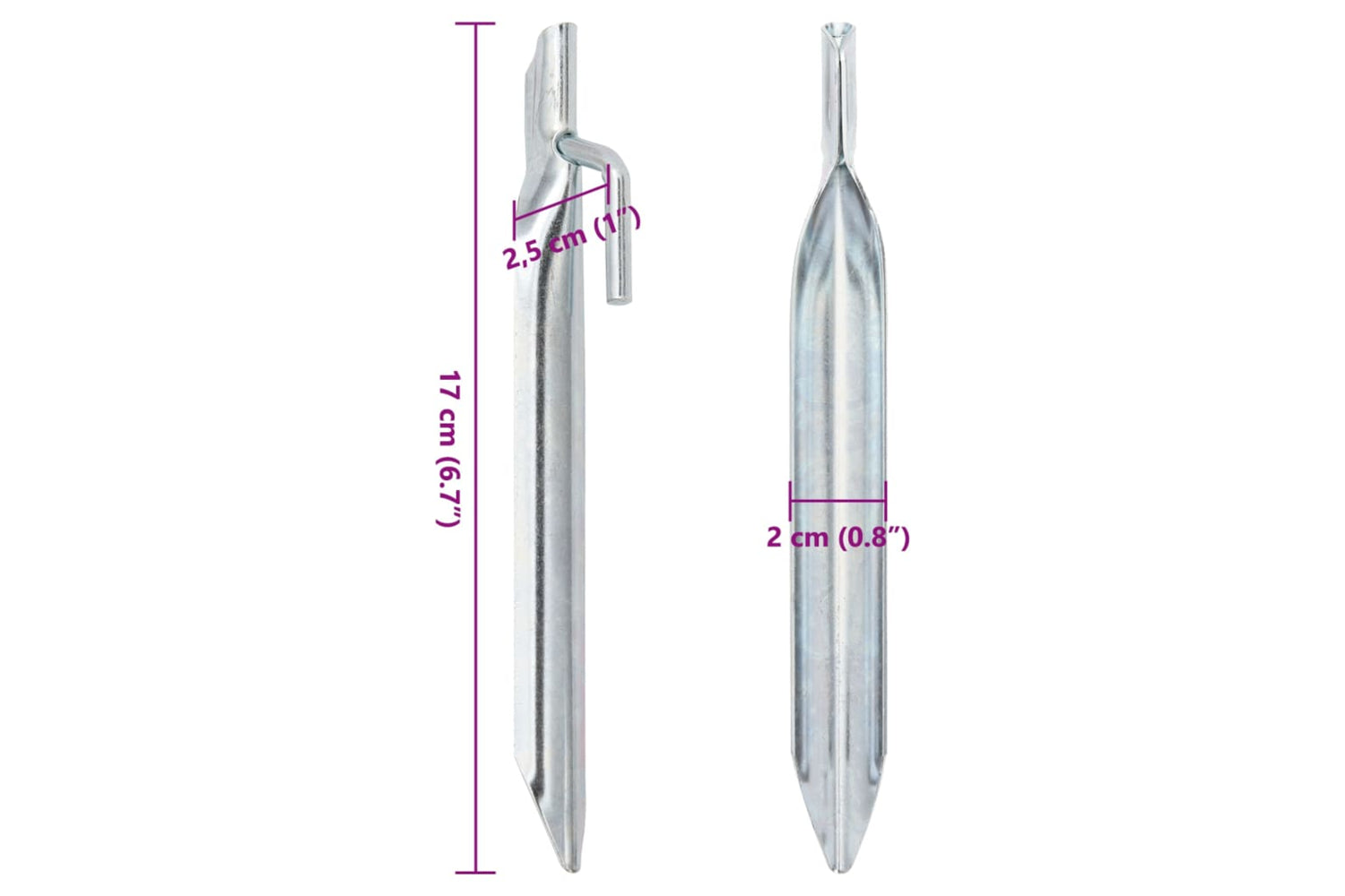 vidaXL 4009351 Tent Pegs 24 Pcs V-shaped 17cm x 20mm Galvanised Steel-6