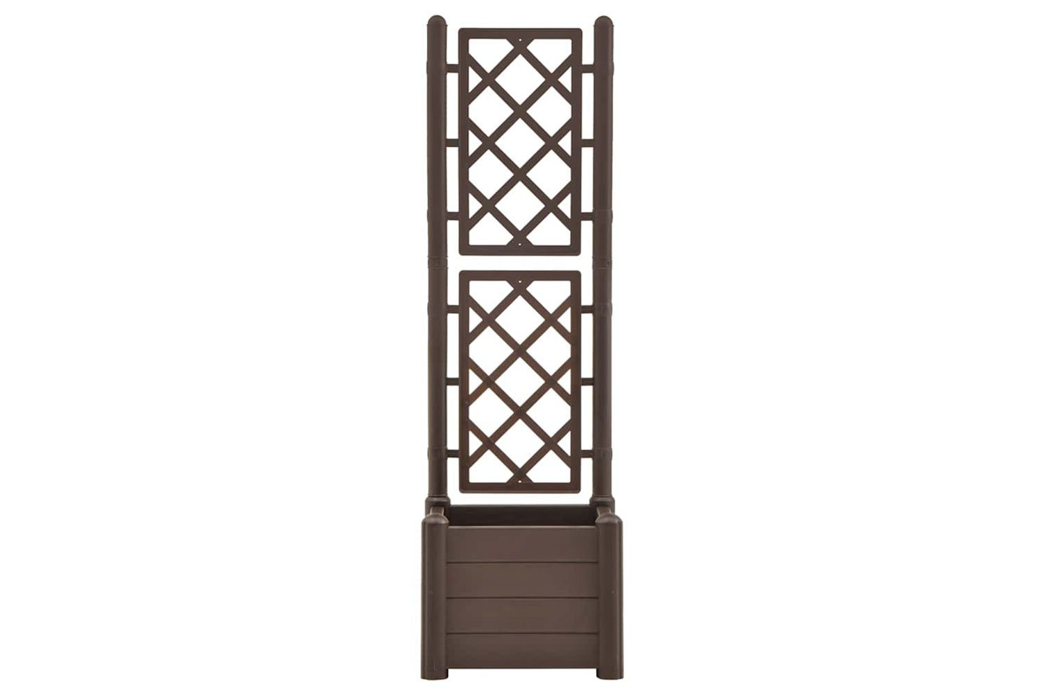 vidaXL 313980 Garden Planter With Trellis 43x43x142cm Pp Mocha-3