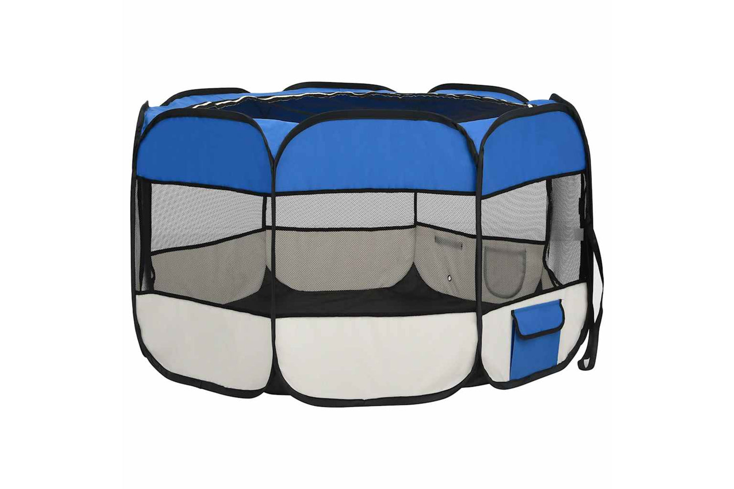Vidaxl Foldable Dog Playpen With Carrying Bag Blue 110x110x58 Cm-3