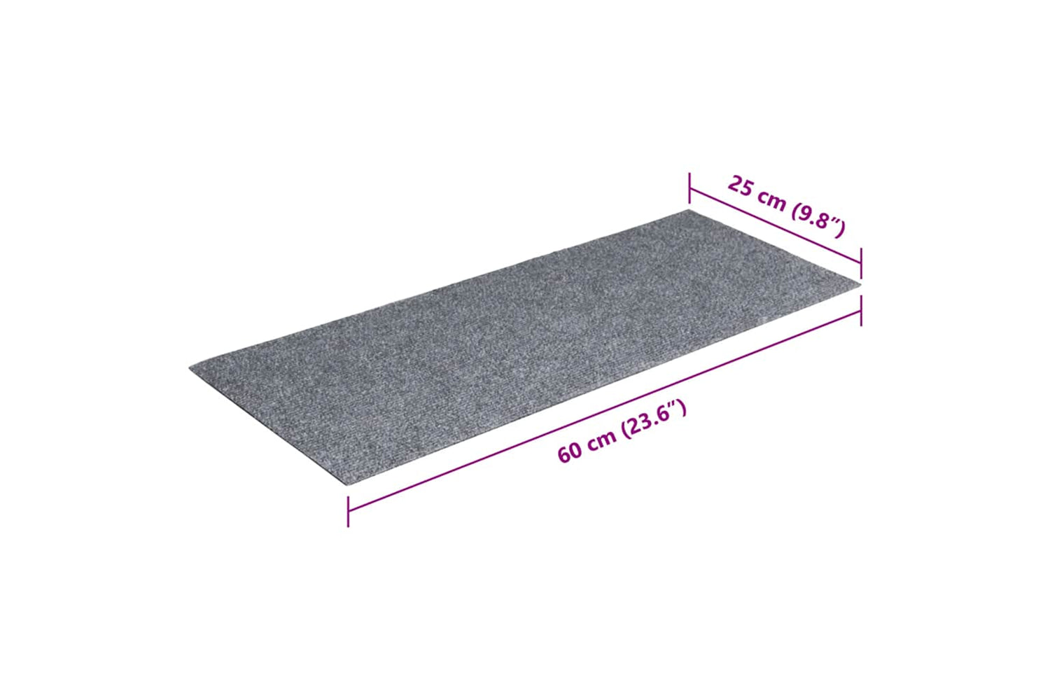 vidaXL 326915 Self-adhesive Stair Mats Rectangular 15 Pcs 60x25cm Light Grey-7