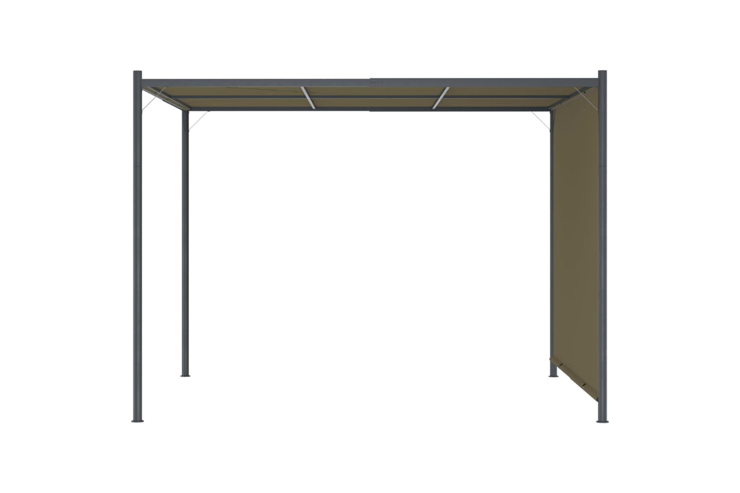 Vidaxl 312225 Garden Pergola With Retractable Roof 3x3 M Taupe 180 G/mâ²-3