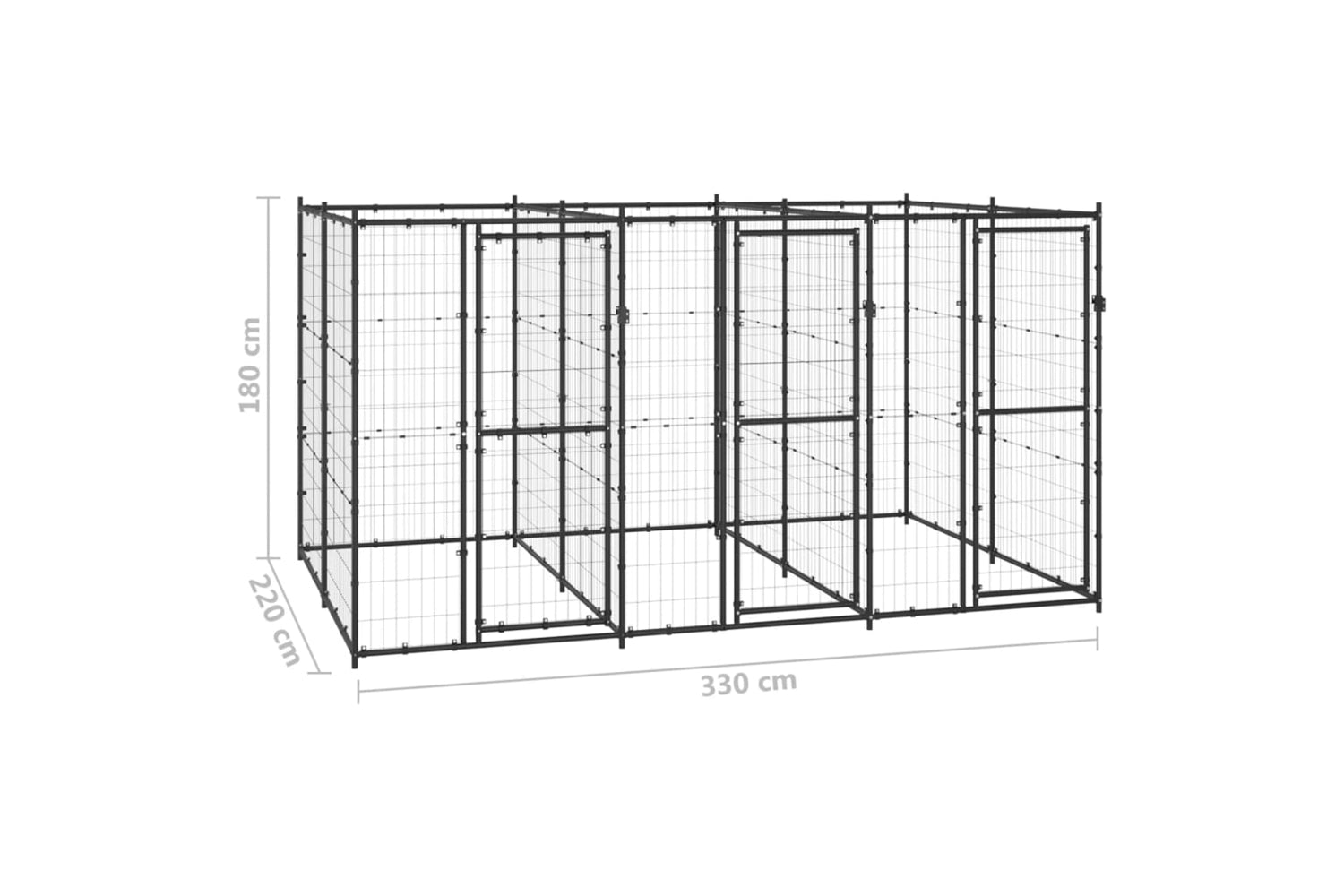 Vidaxl 3082261 Outdoor Dog Kennel Steel 7.26 M2-6