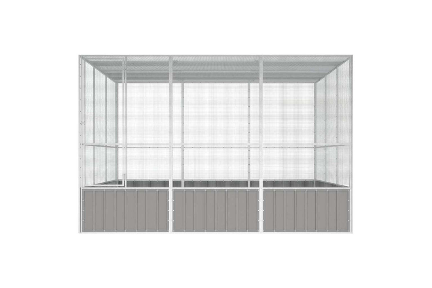 Vidaxl Bird Cage Grey 302.5x324.5x211.5 Cm Galvanised Steel-3