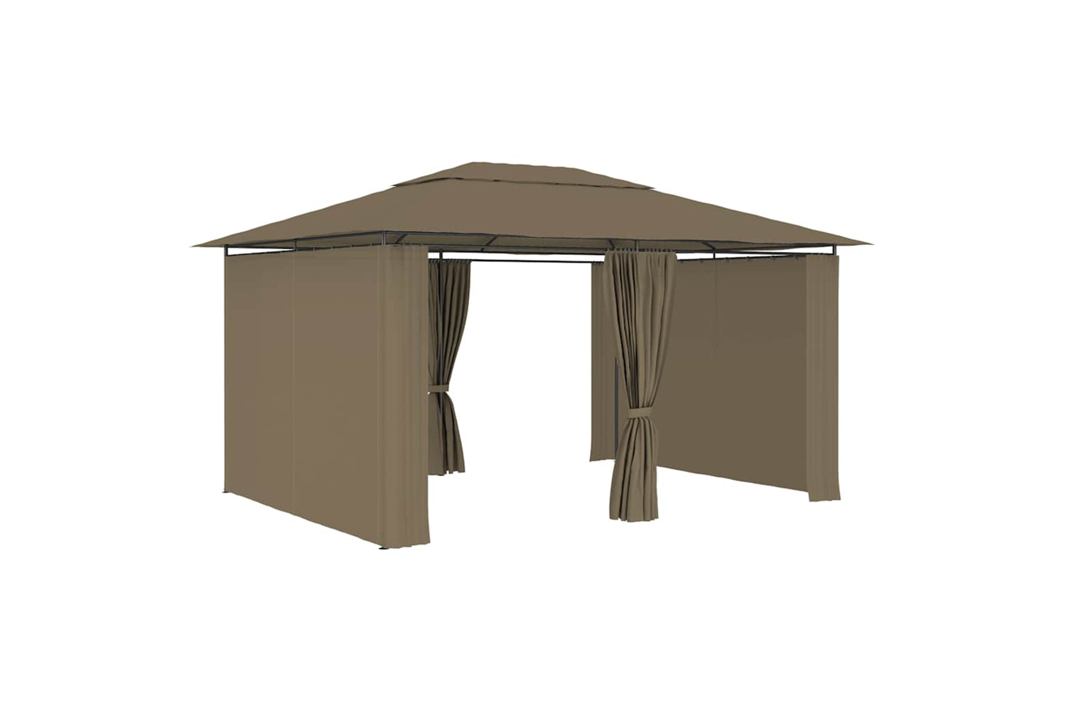 Vidaxl 312232 Garden Marquee With Curtains 4x3 M Taupe 180 G/mâ²-3