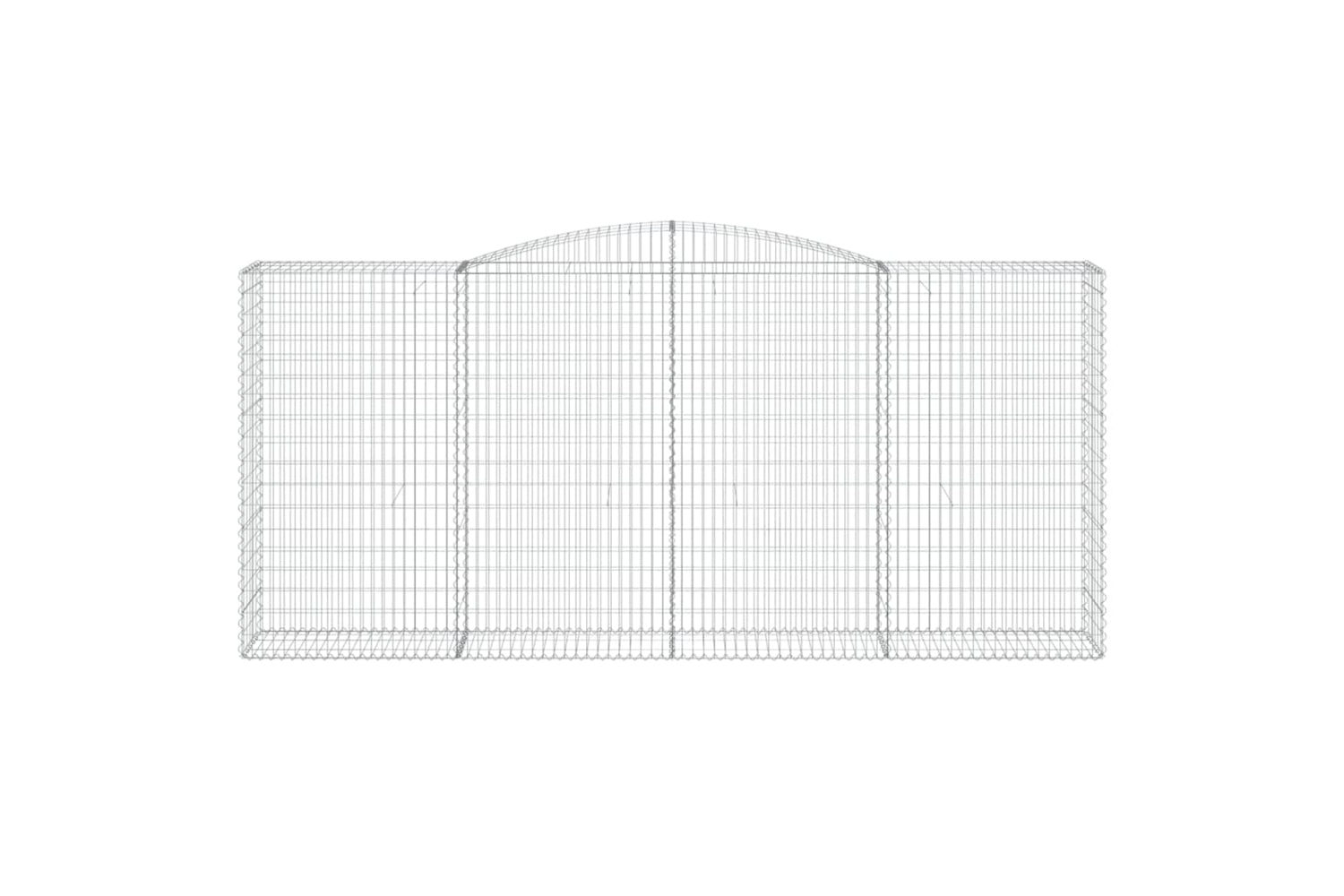 vidaXL 153539 Arched Gabion Basket 400x50x180/200cm Galvanised Iron-2