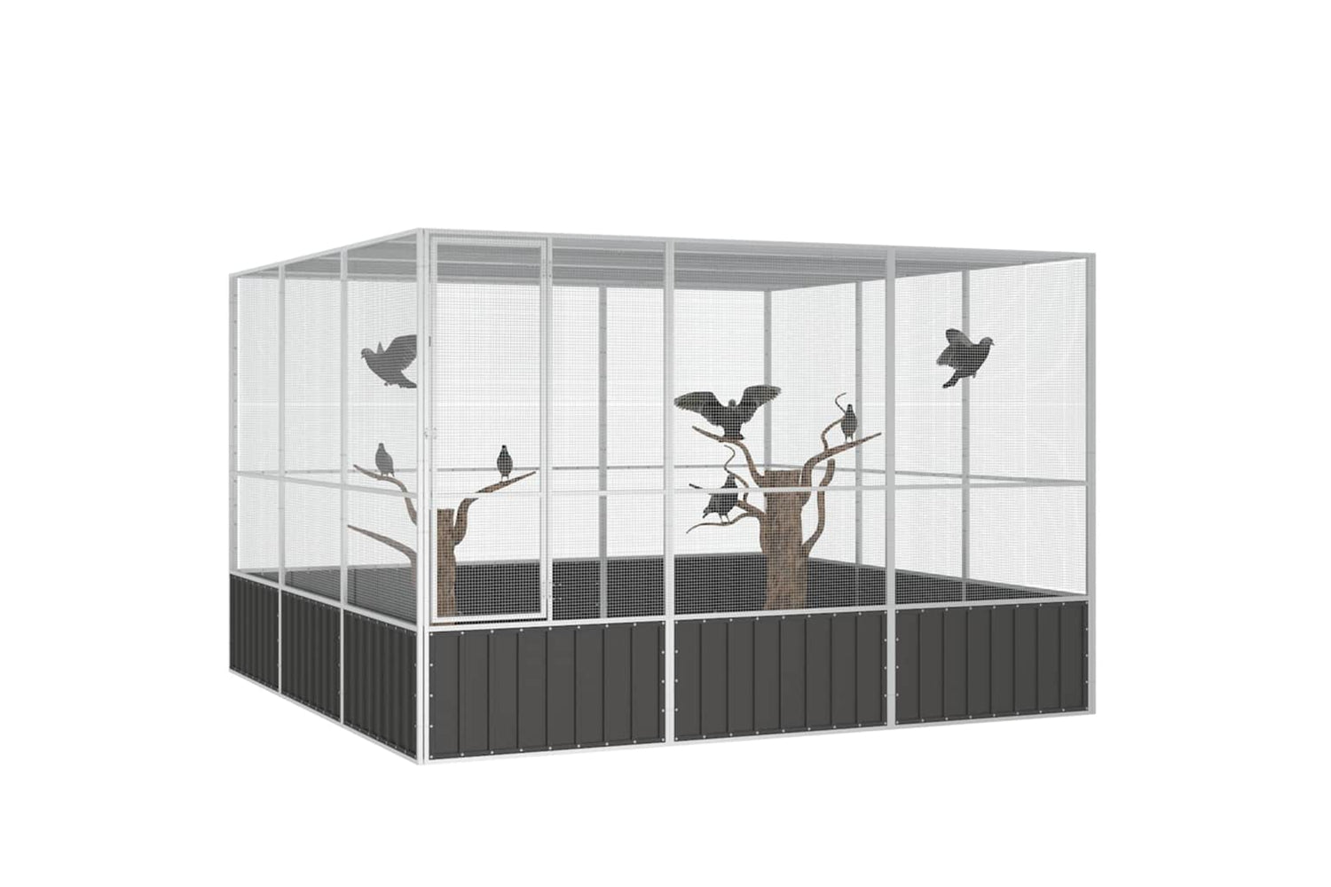Vidaxl Bird Cage Anthracite 302.5x324.5x211.5 Cm Galvanised Steel-2
