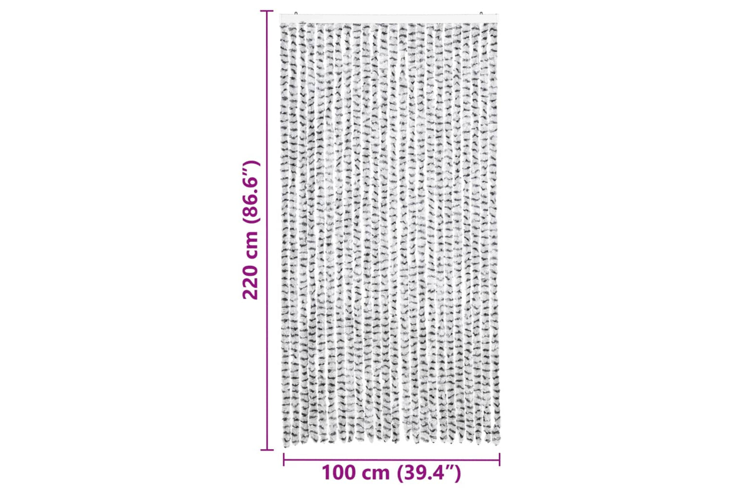 vidaXL Insect Curtain Light And Dark Grey 100x220cm Chenille-6