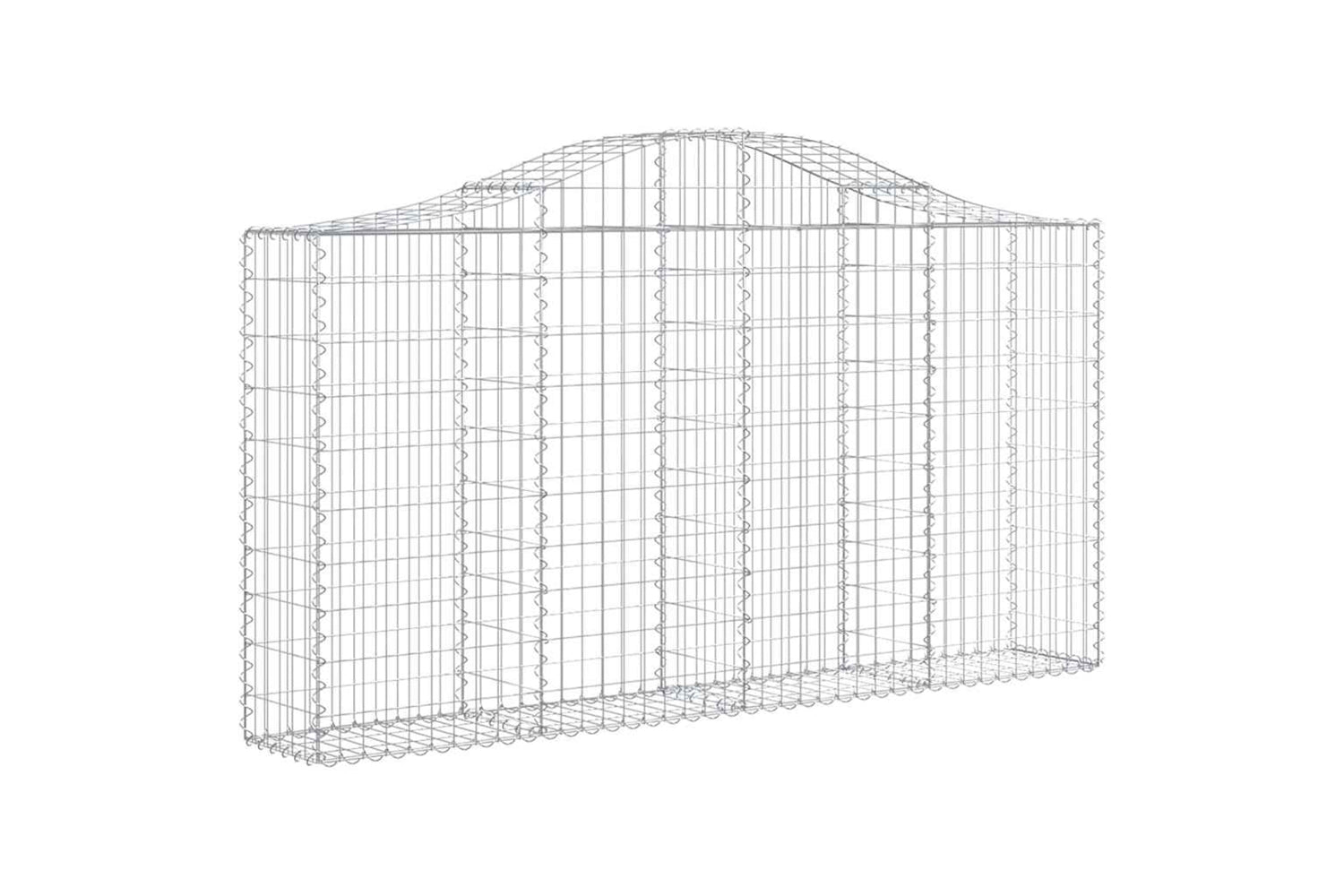 vidaXL 3145440 Arched Gabion Baskets 12 Pcs 200x30x100/120cm Galvanised Iron-2