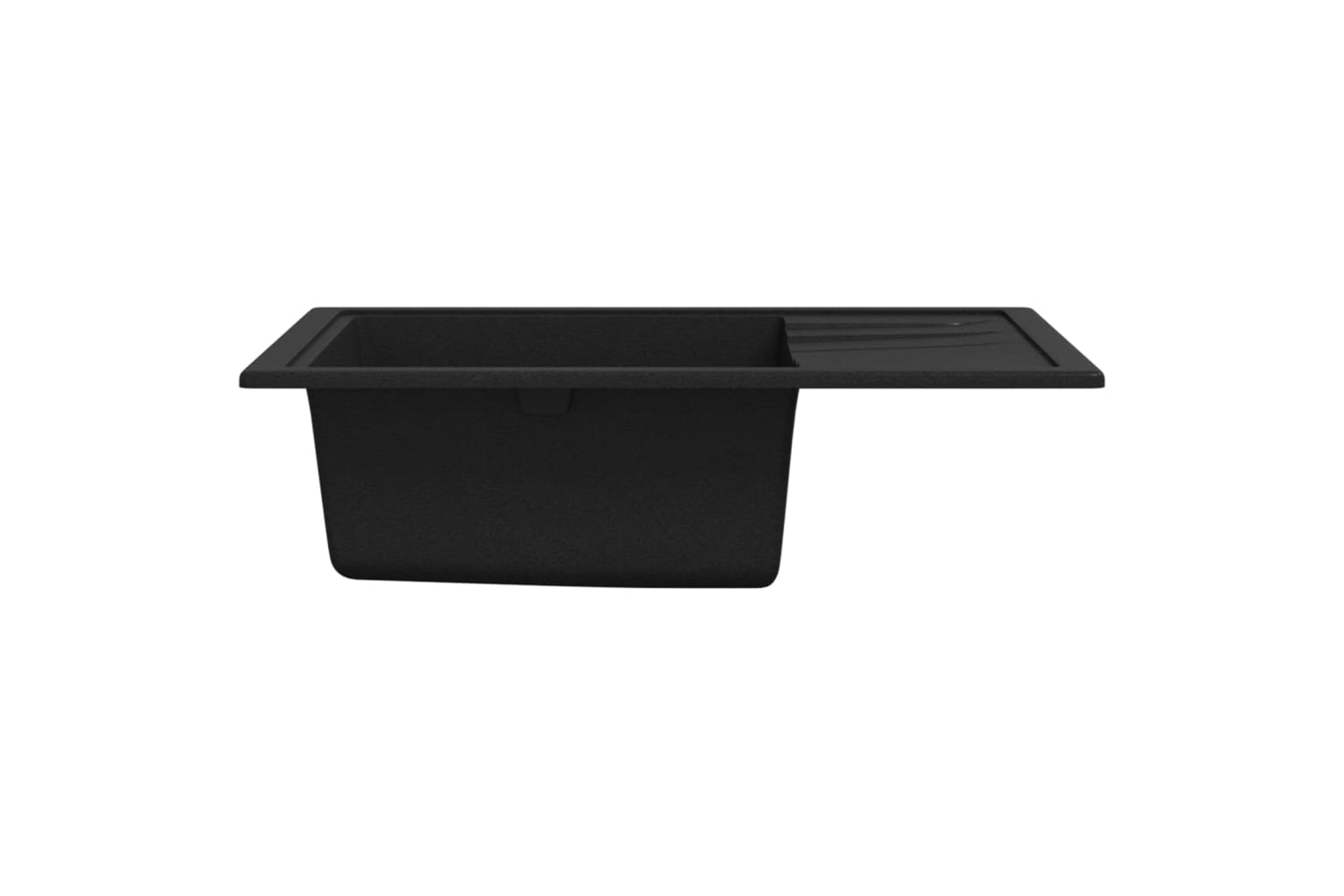 Vidaxl 147101 Kitchen Sink With Overflow Hole Oval Black Granite-4