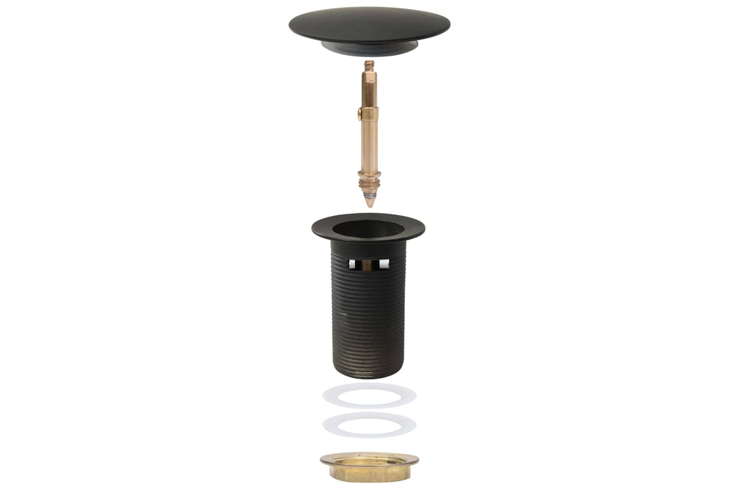 vidaXL 149058 Push Drain With Overflow Function Grey 6.4x6.4x9.1cm-4