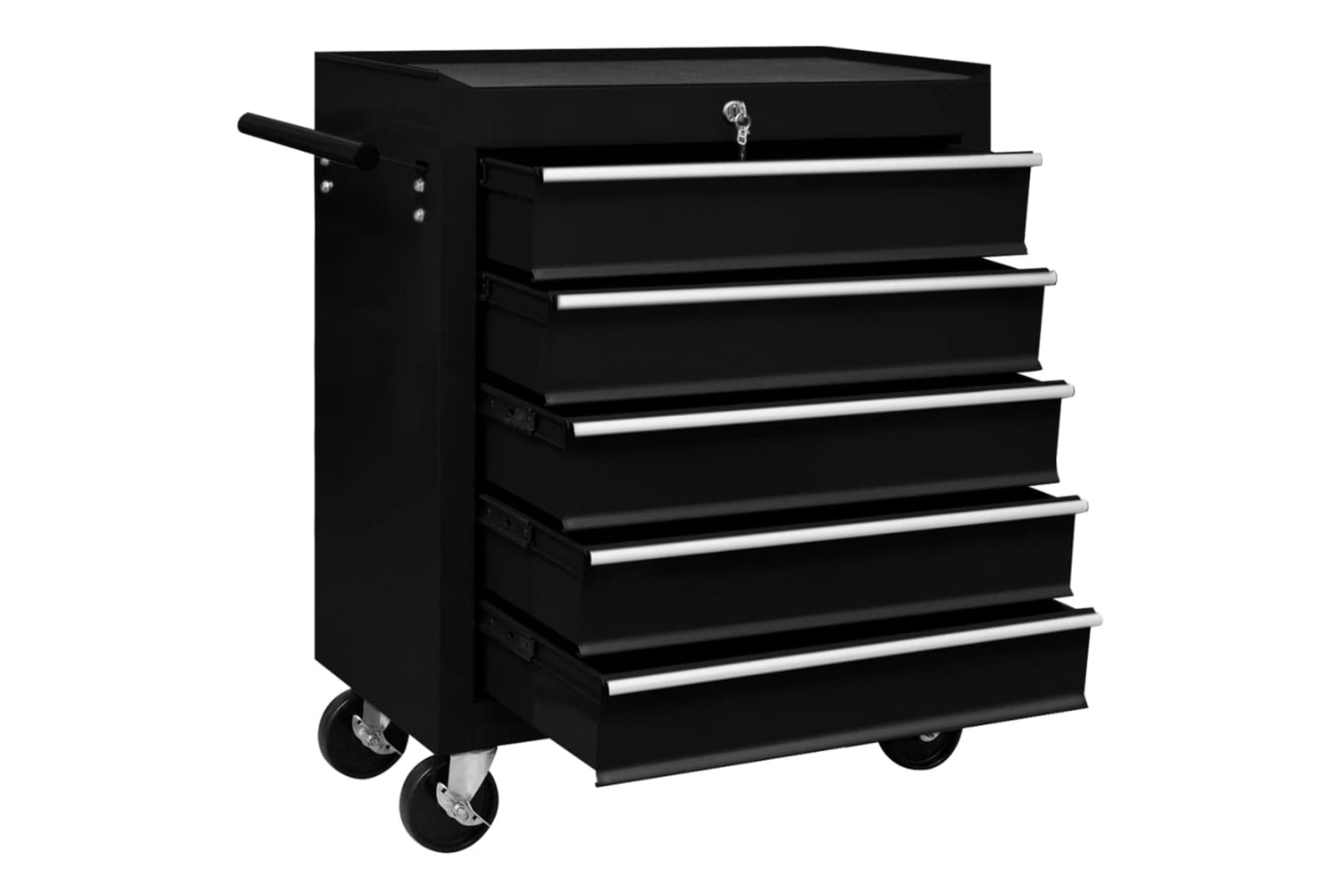vidaXL 147172 Workshop Tool Trolley with 5 Drawers | Black-2