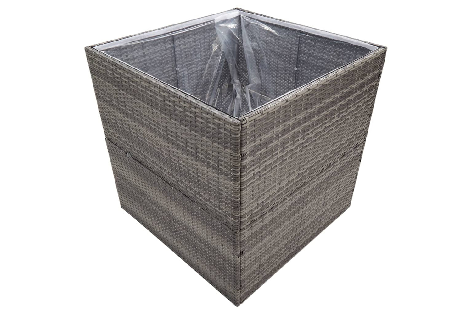 vidaXL 319177 Garden Planter Grey 80x80x80cm Poly Rattan-2