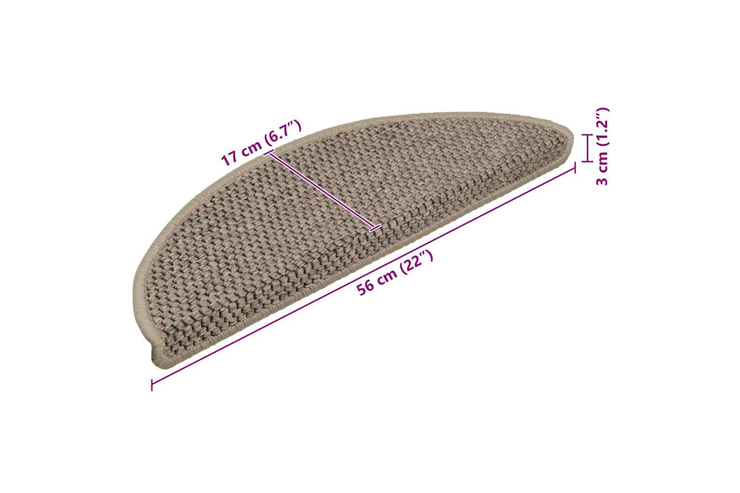 vidaXL 326866 Stair Mats Self-adhesive Sisal-look 15 Pcs 56x17x3cm Dark Beige-9