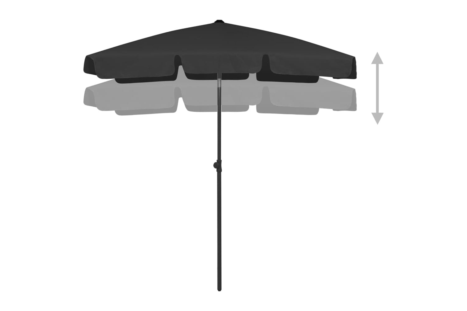vidaXL 314725 Beach Umbrella Black 180x120cm-3