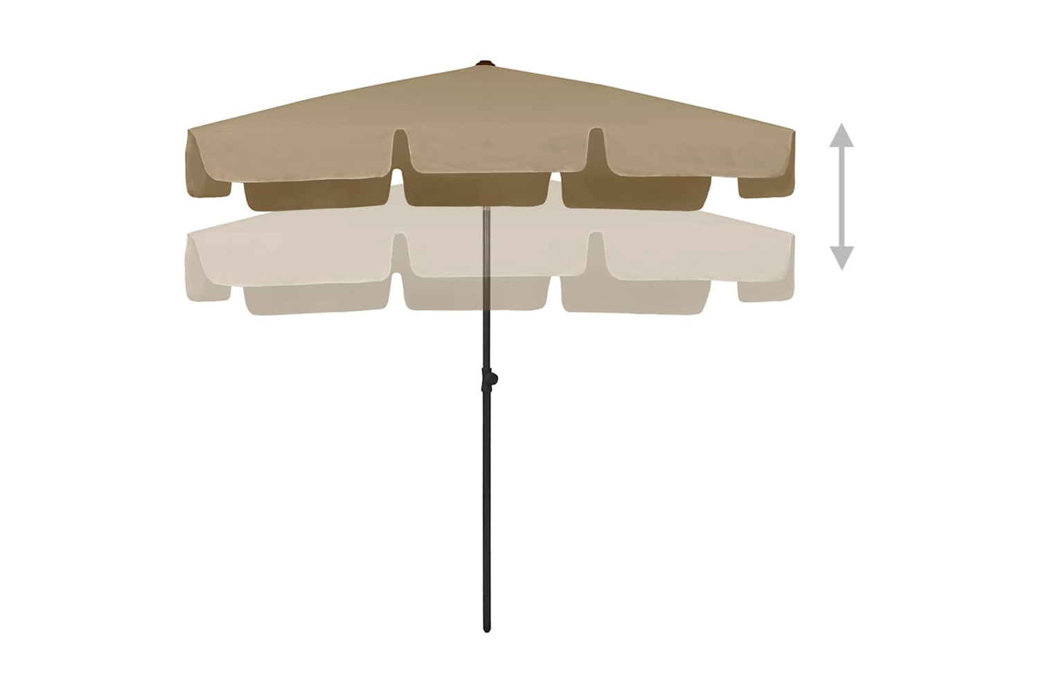 vidaXL 314730 Beach Umbrella Taupe 200x125cm-3