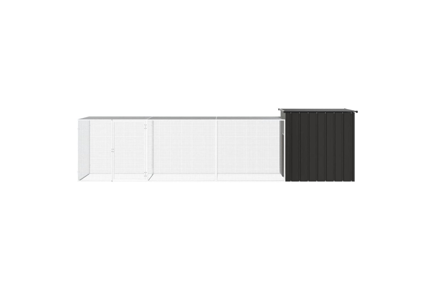 vidaXL 3106453 Chicken Cage Anthracite 400x91x100cm Galvanised Steel-3