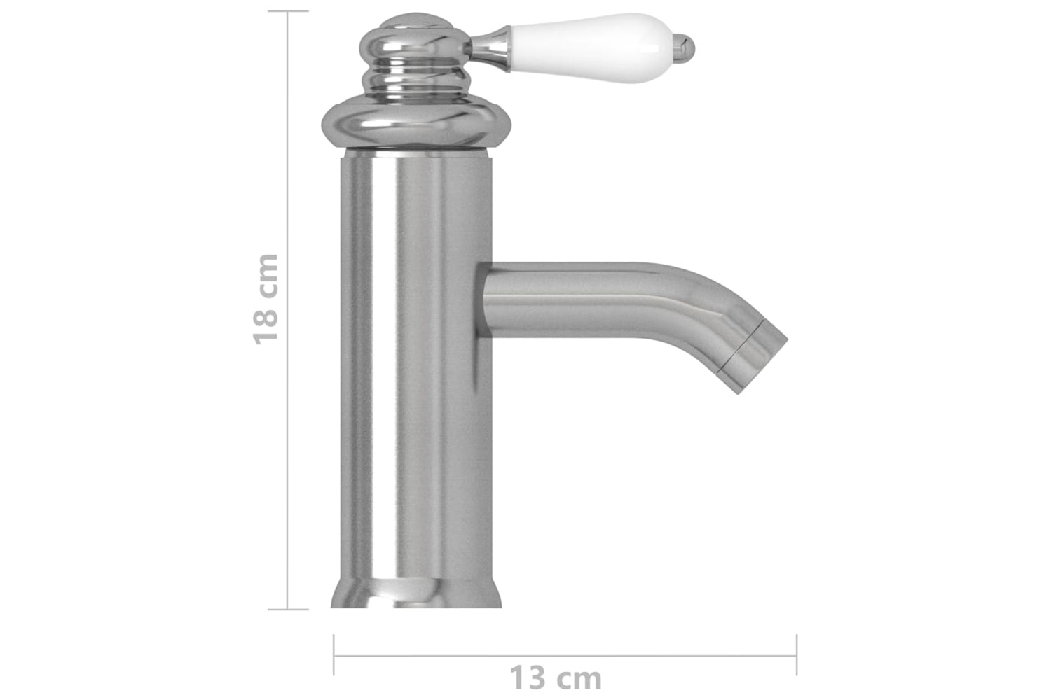 vidaXL 149074 Bathroom Basin Faucet Silver 130x180mm-4