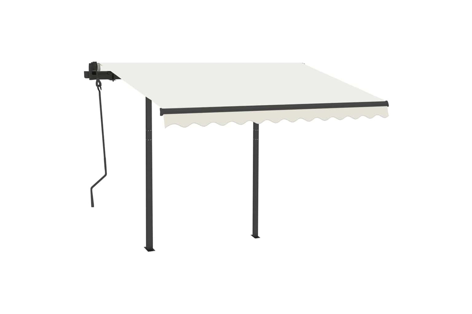 Vidaxl Manual Retractable Awning With Led 3x2.5 M Cream-2