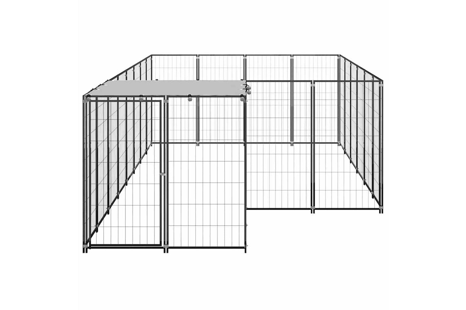 Vidaxl 3082206 Dog Kennel Black 8.47 M2 Steel-3
