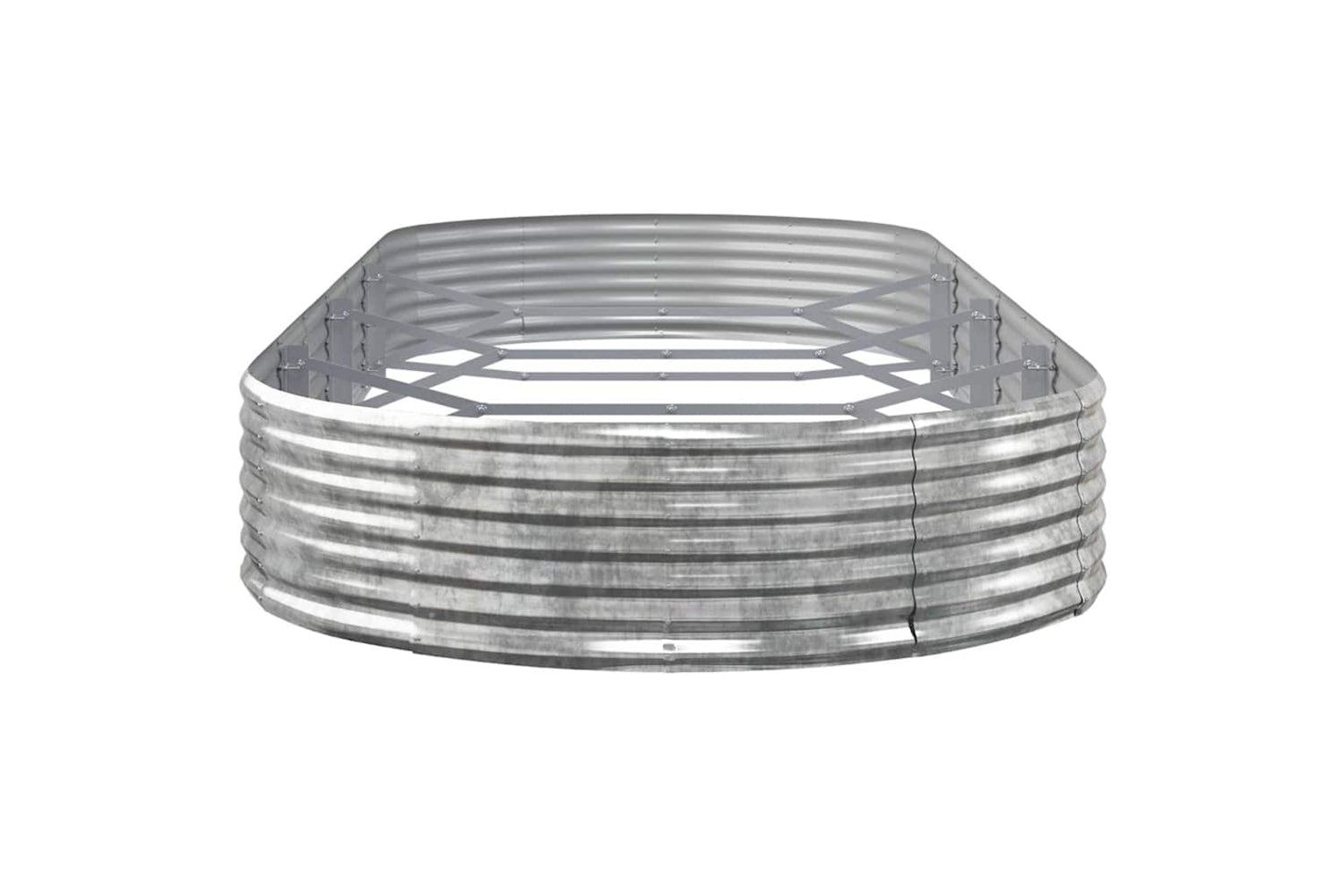 vidaXL 319037 Garden Raised Bed Powder-coated Steel 373x140x36cm Silver-3
