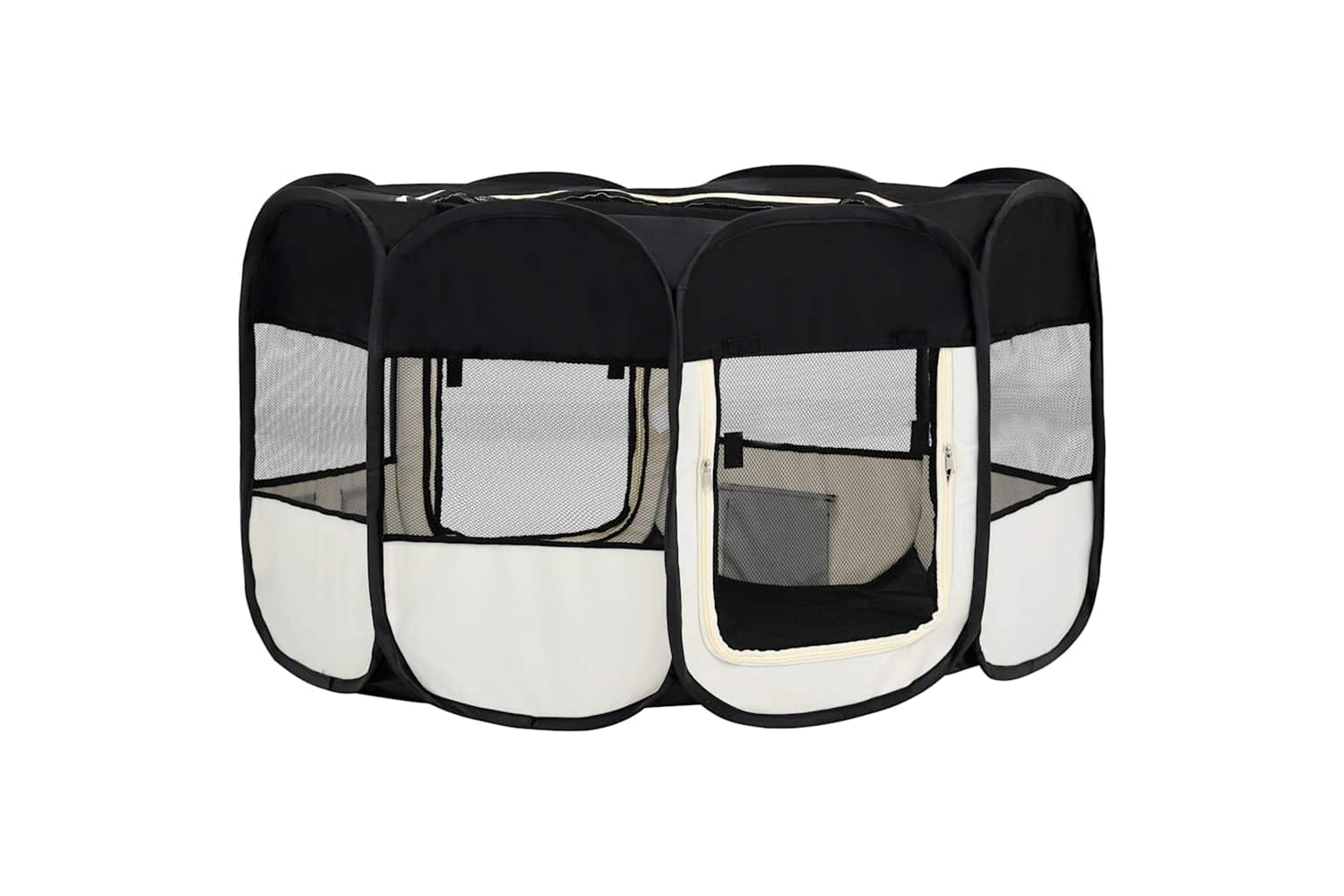 Vidaxl Foldable Dog Playpen With Carrying Bag Black 145x145x61 Cm-4
