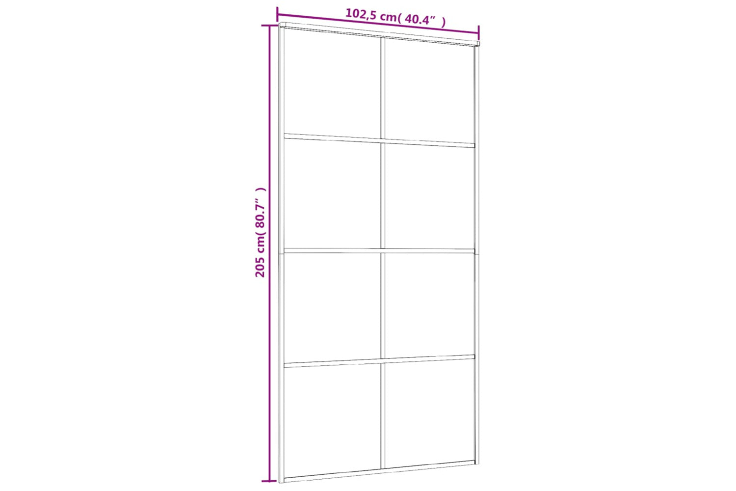 Vidaxl 151677 Sliding Door Frosted Esg Glass And Aluminium 102.5x205 Cm White-6