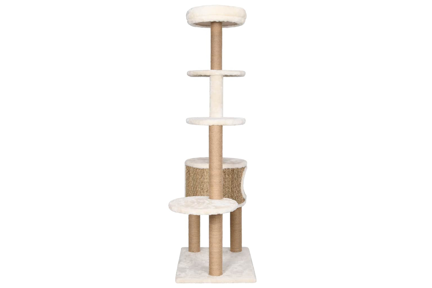 Vidaxl Cat Tree With Luxury Cushions And Scratching Post 148cm Seagrass-4
