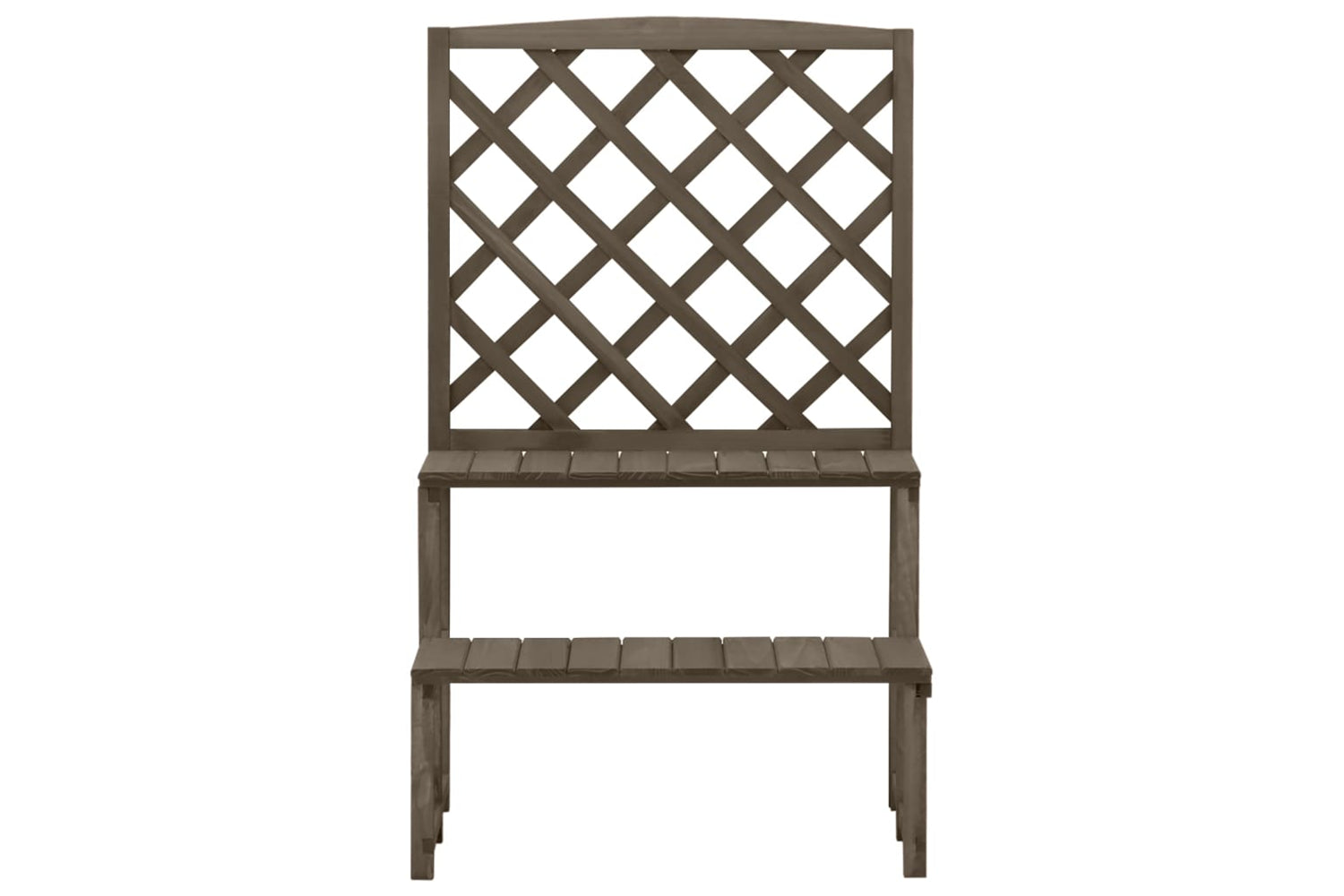 vidaXL 316414 Plant Stand With Trellis Grey 70x42x115cm Solid Fir Wood-2