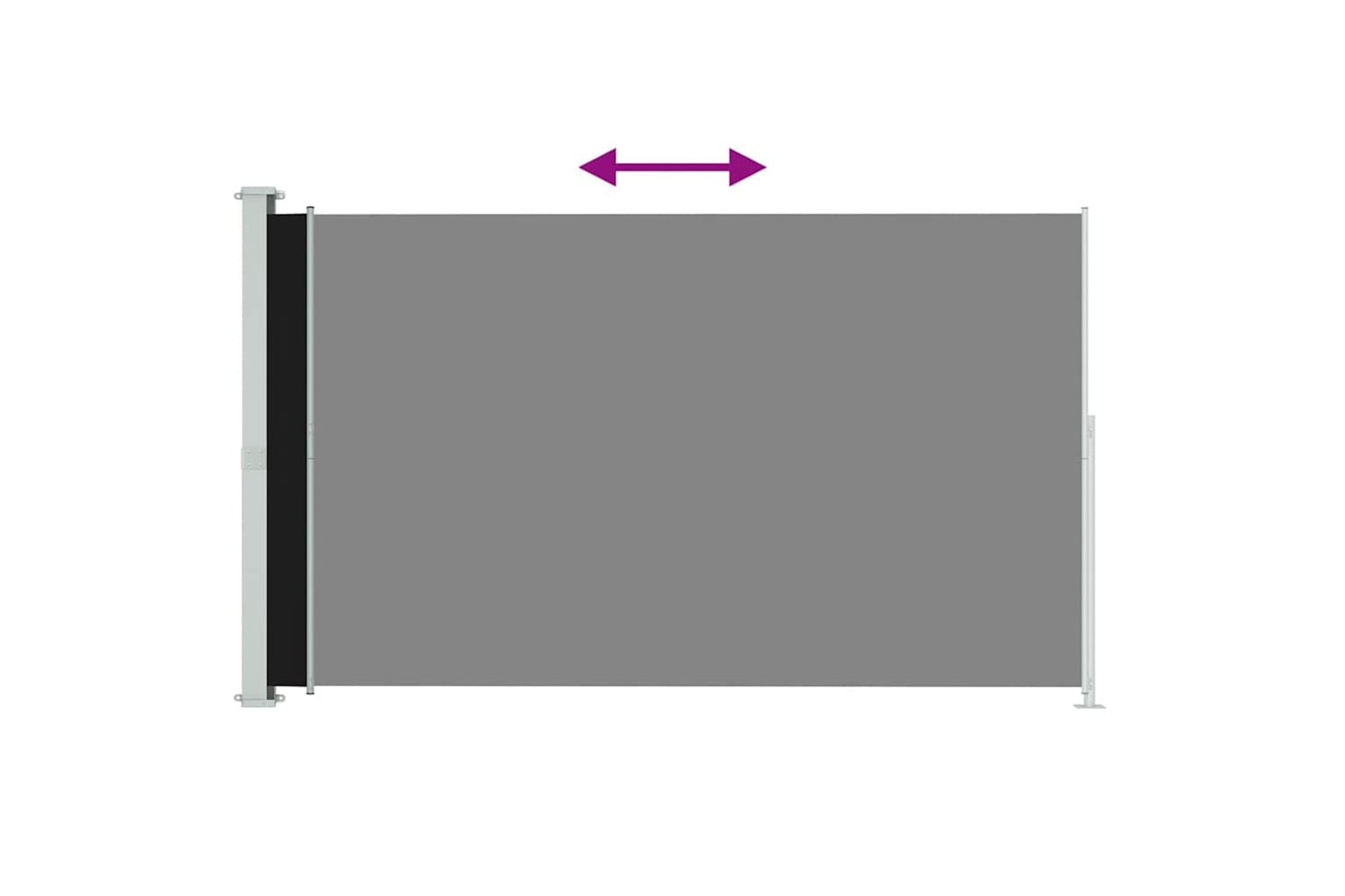 vidaXL 313399 Patio Retractable Side Awning 180x300cm Black-3