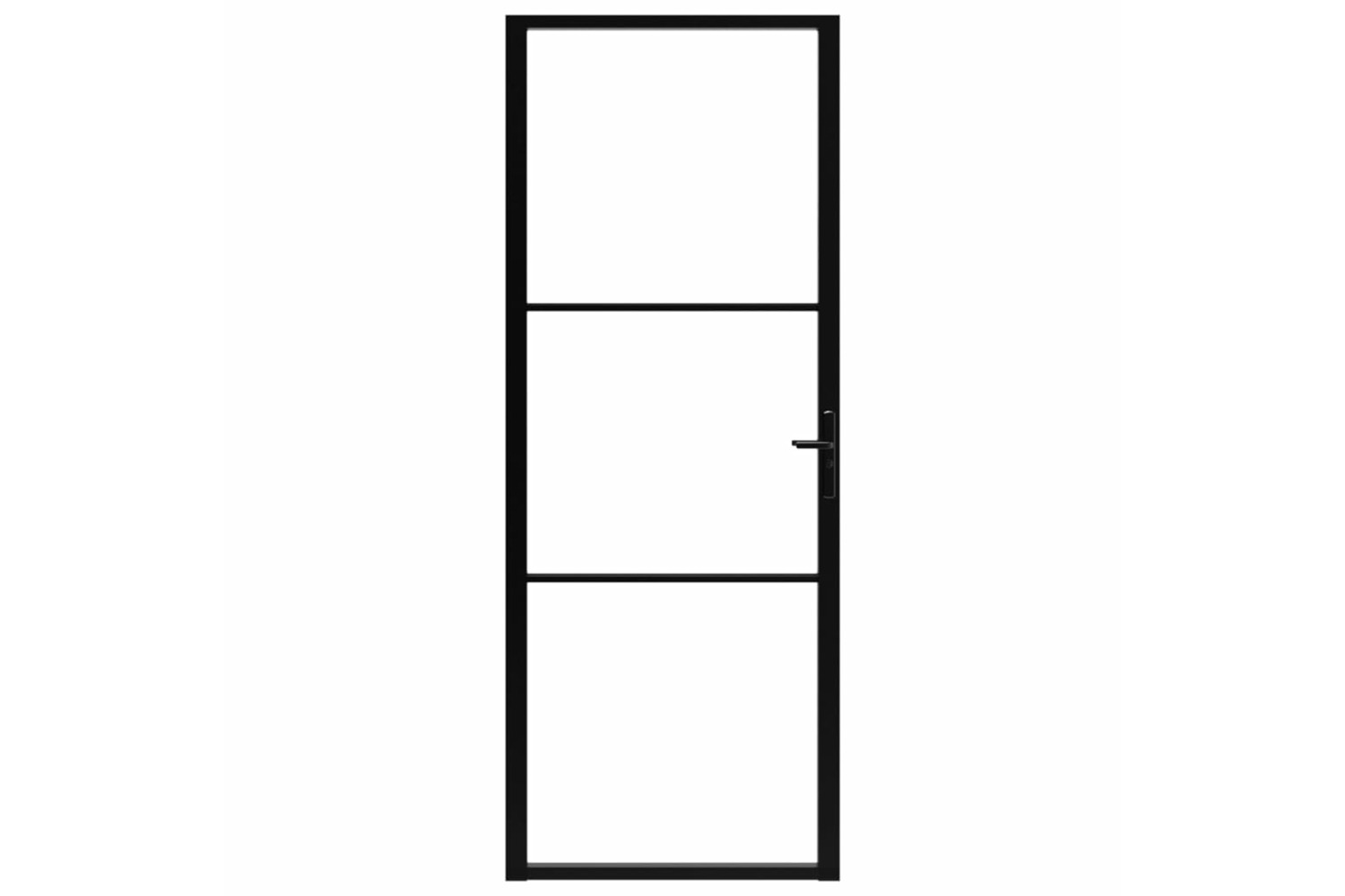 vidaXL 151198 Interior Door Esg Glass And Aluminium 76x201.5cm Black-2